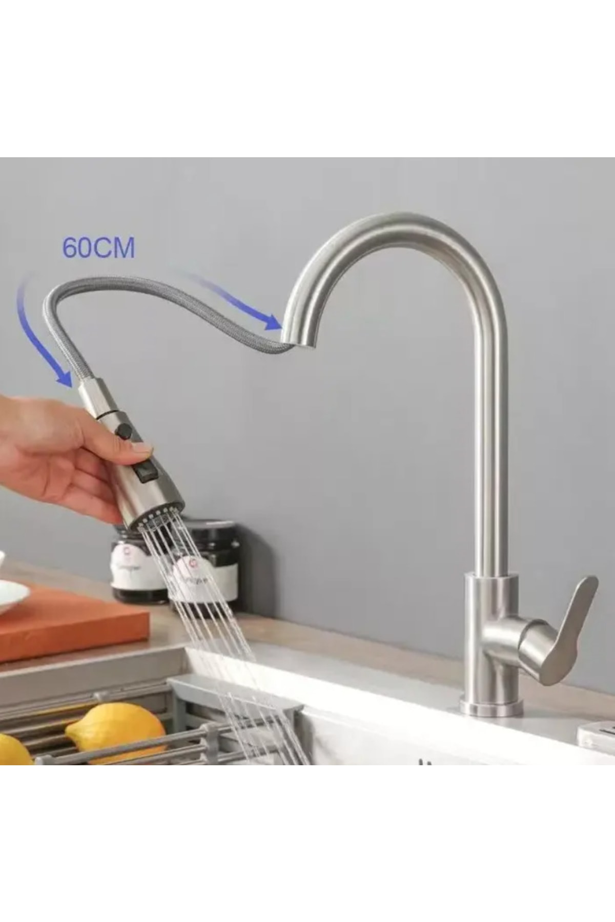 FAWER Faucet & Shower Spiralli Inox Mutfak Eviye Bataryası - 706n