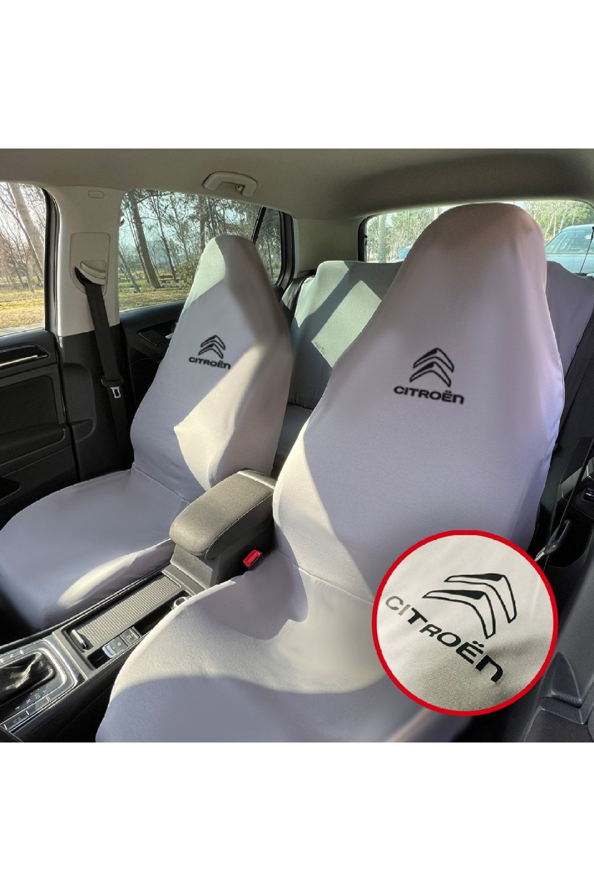Teksin Citroen DS3 Car Seat Service Cover Gray Lycra Flexible