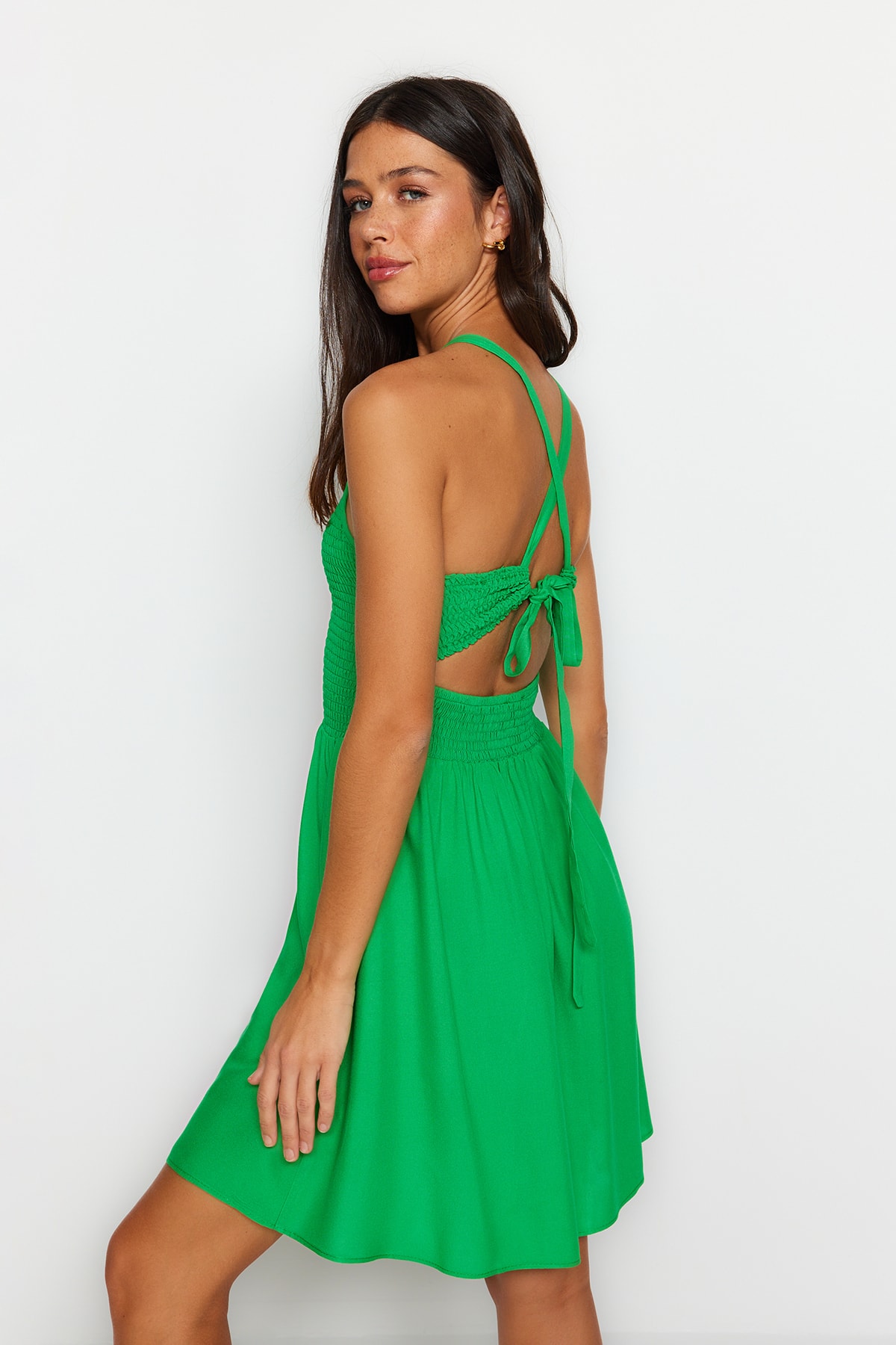 Trendyol Collection Kleid Grün Skater Fast ausverkauft