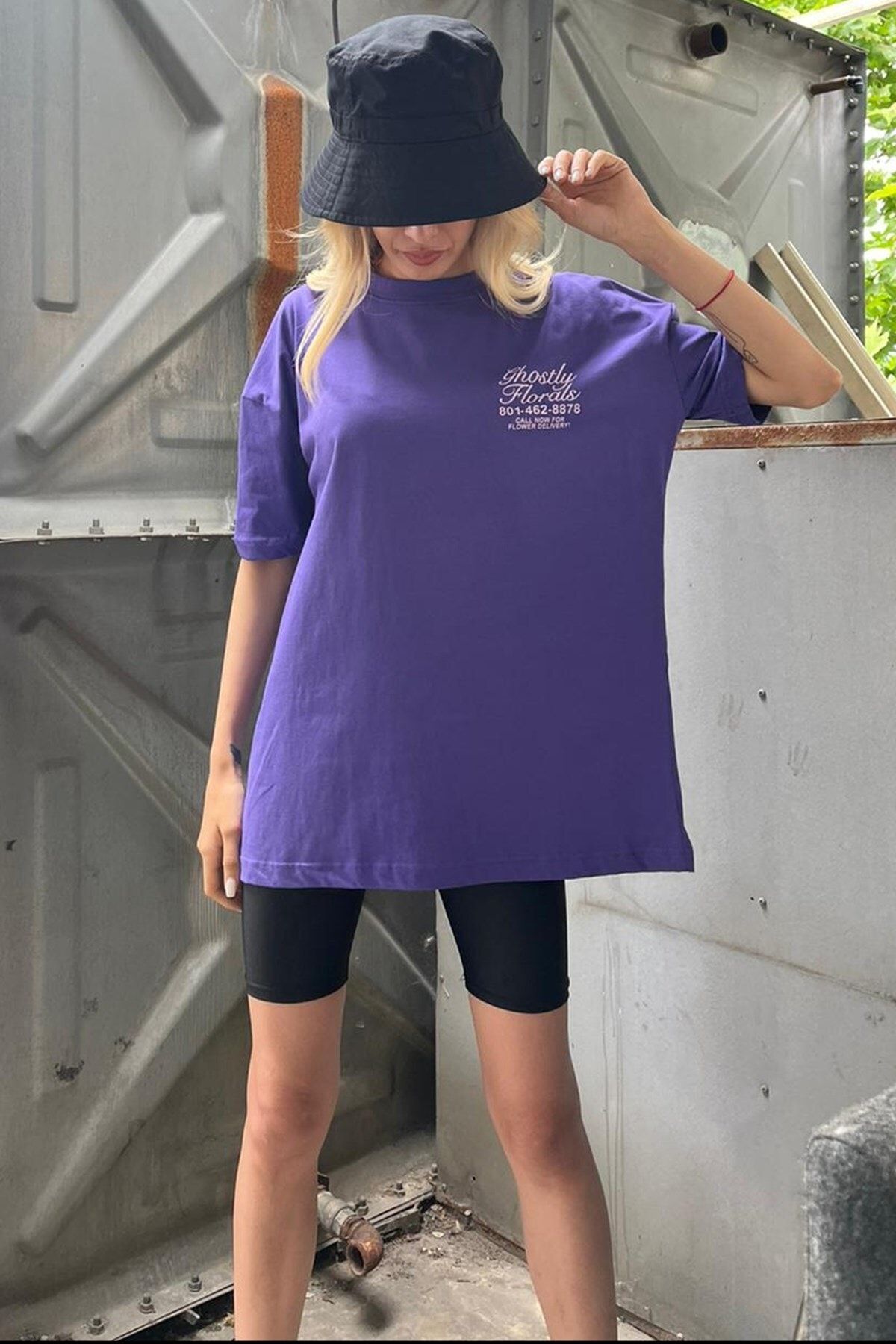 Madmext T-Shirt Lila Oversized
