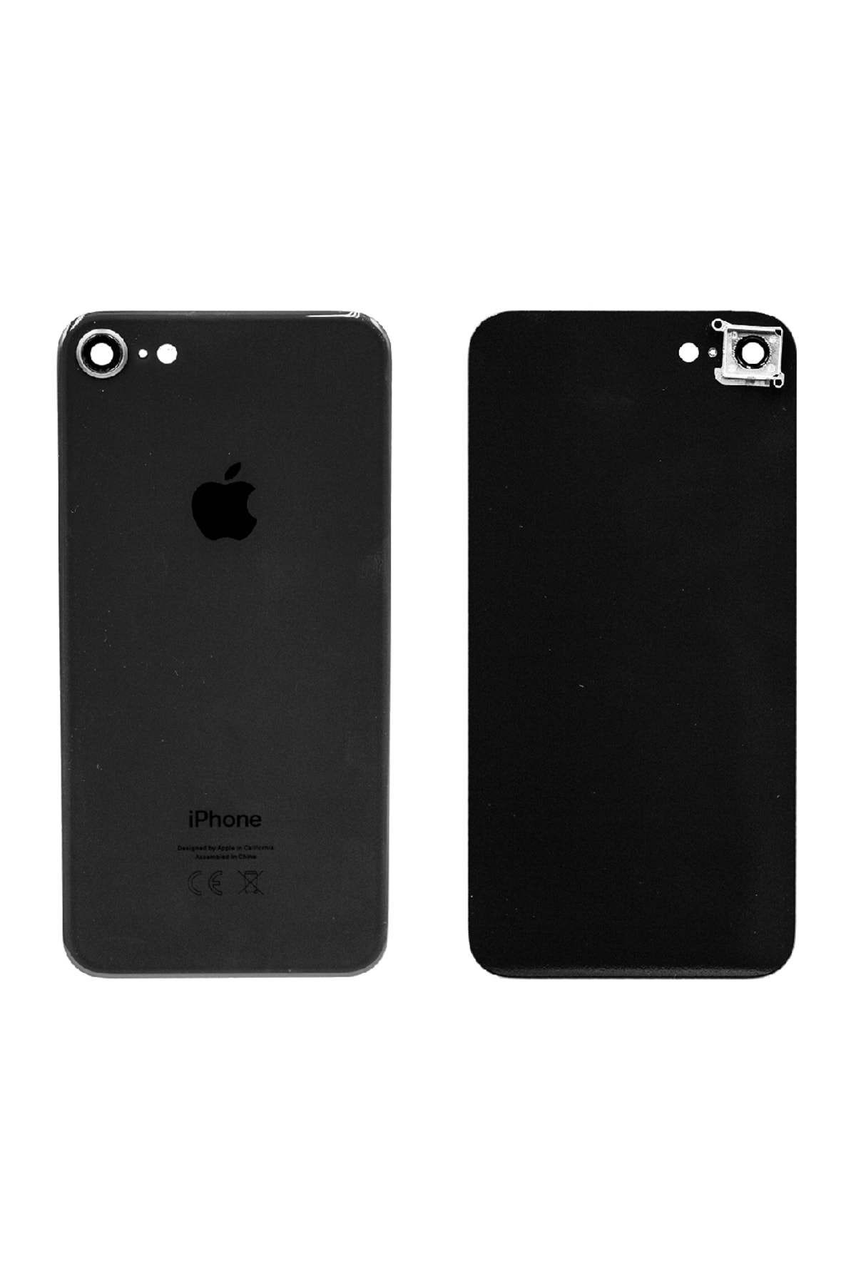 Genos Apple Iphone 8 Uyumlu Arka Kapak Kamera Camlı Siyah