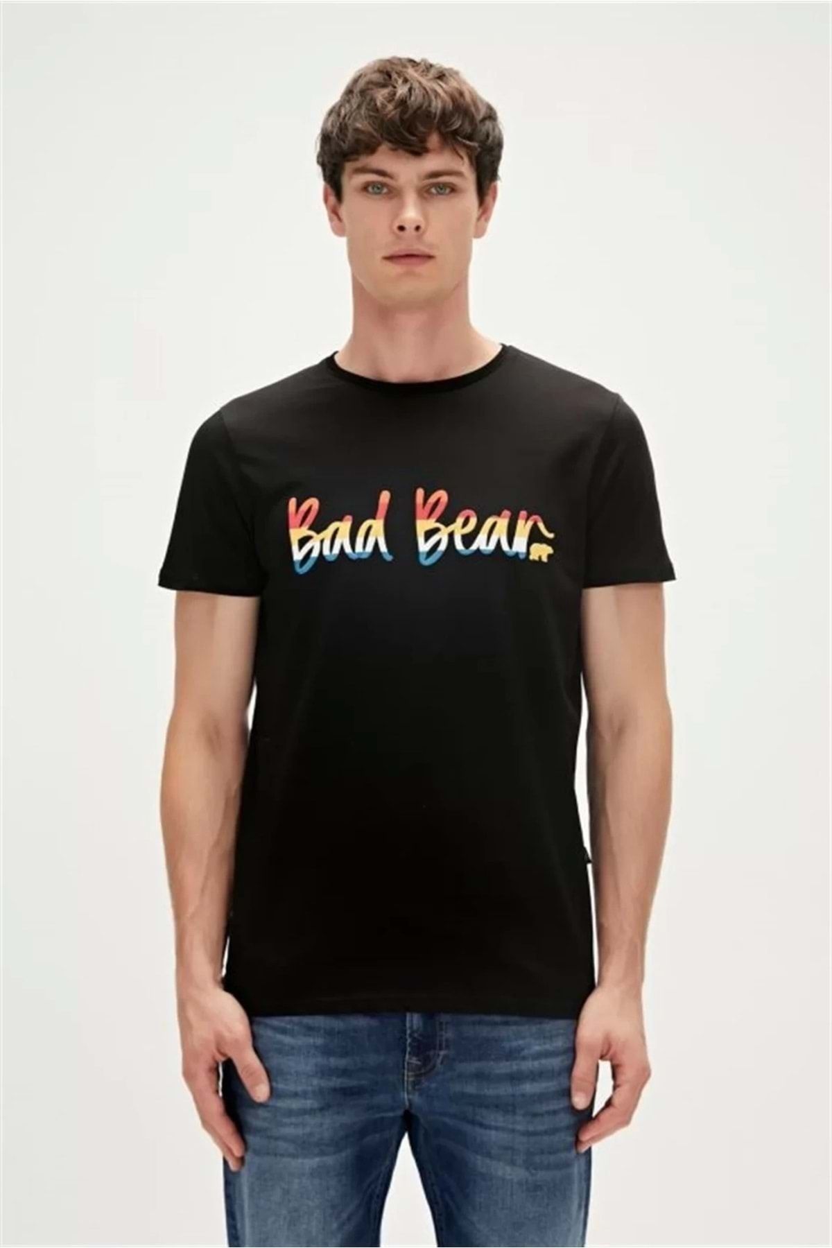 230107008 دست نوشته تی شرت - - مشکی - S - St06116-black-s Bad Bear
