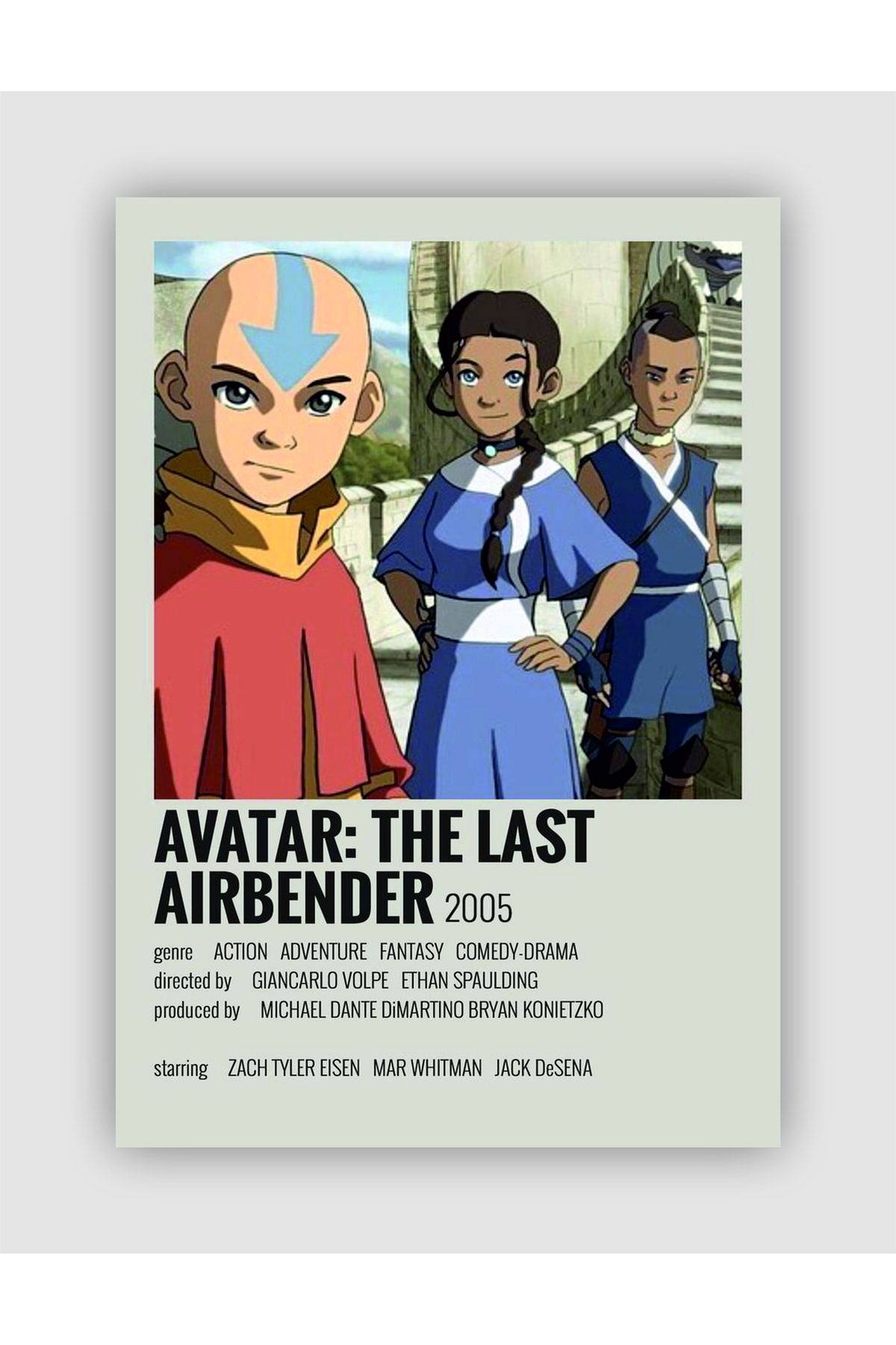 Avatar-the Last Airbender Film Info Card Wall Poster
