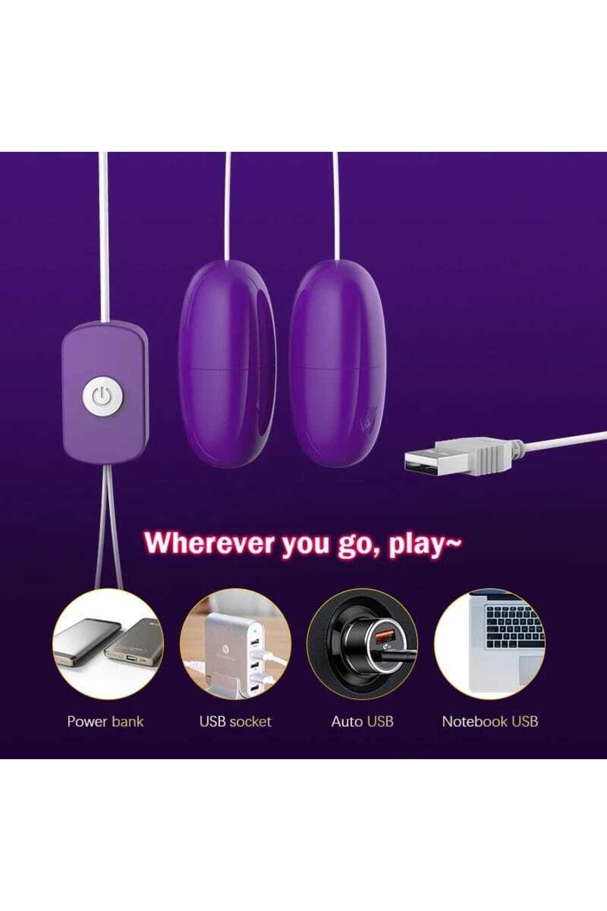 Usb'li Vajinal Ve Anal Kullanıma Aynı Anda Sahip Yumurta Vibratör 2