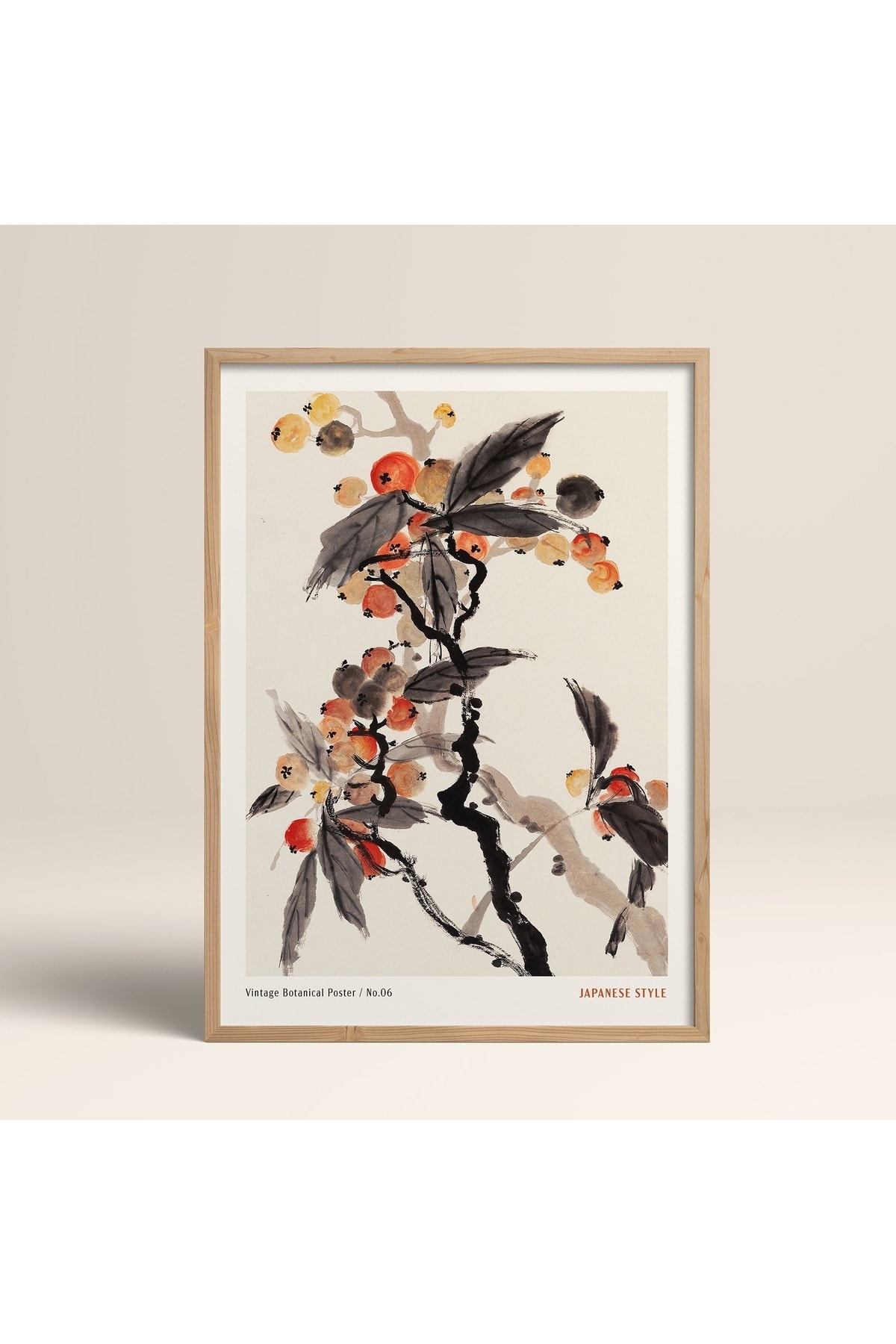 Framed Japanese Style Nanbara Sakujiro Painting 30x40cm 40x60cm 50x70cm Black White Wood Jpn051