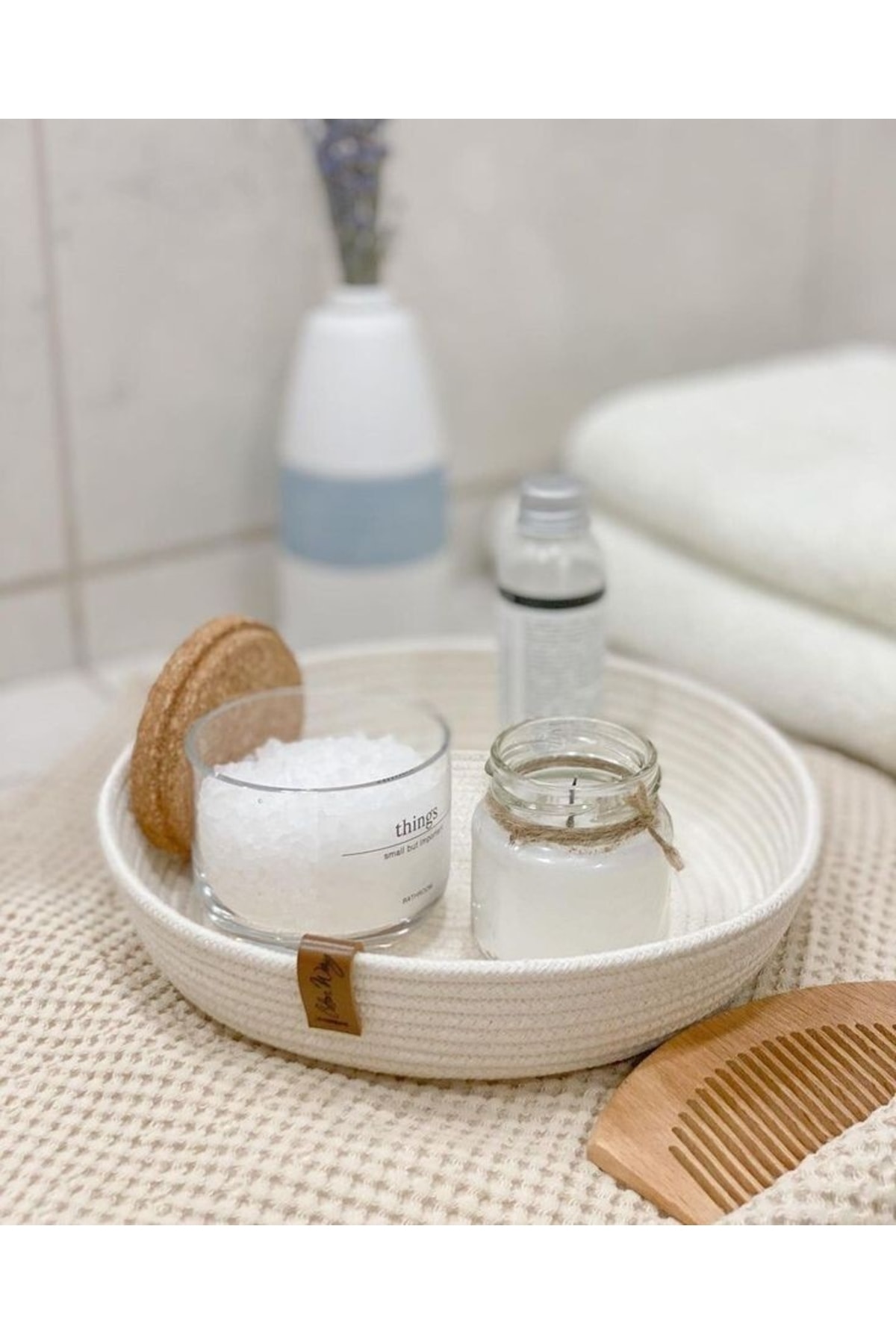 karelim home Çok Amaçlı Dekoratif Organizer Sepet 25x5