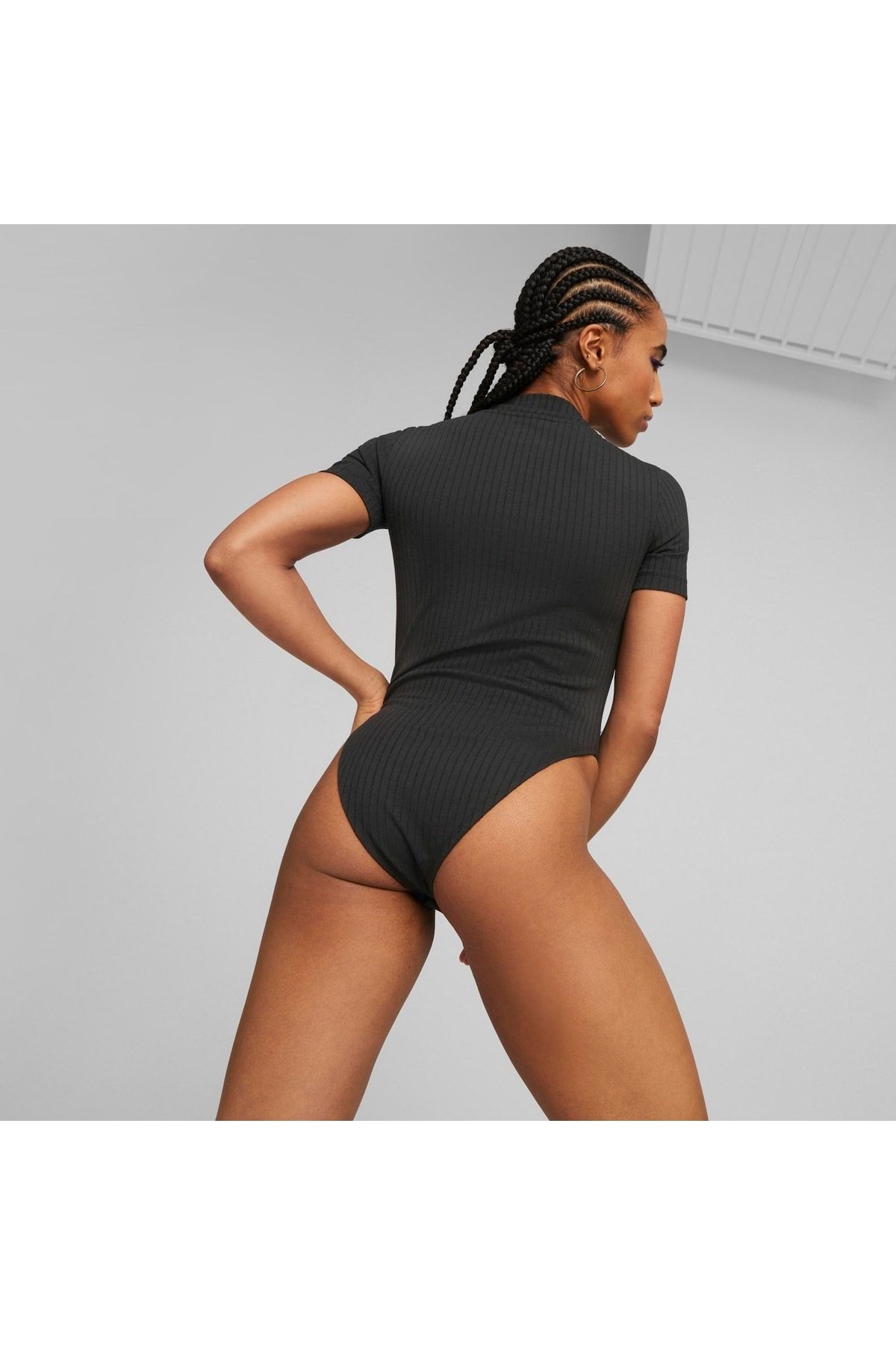 PUMA CLASSICS Ribbed Bodysuit, Black Women's
