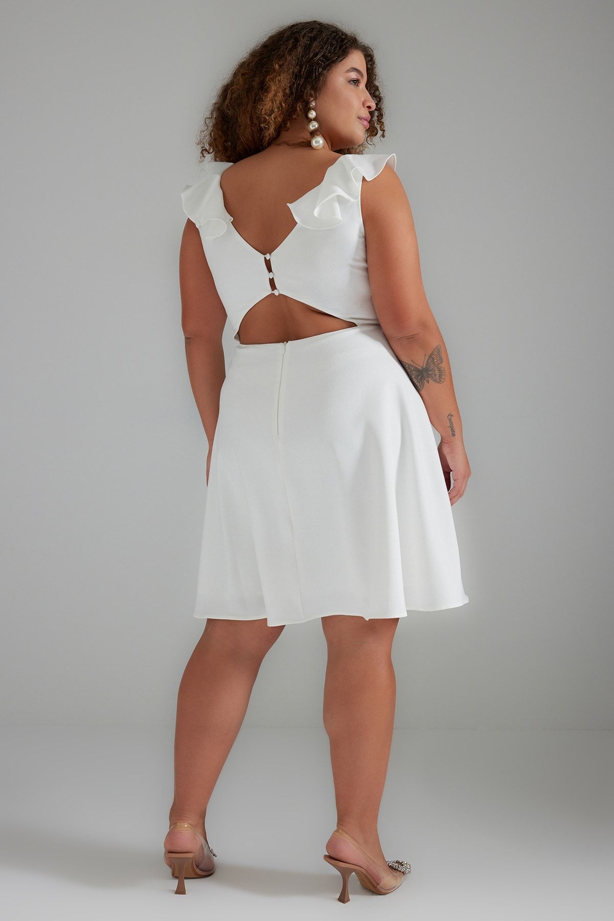 Plus size hotsell white skater dress
