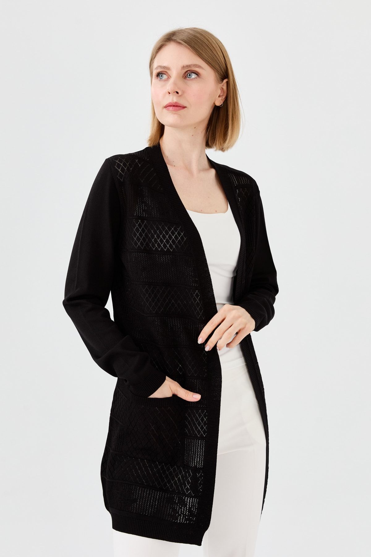 Long black summer sale cardigan