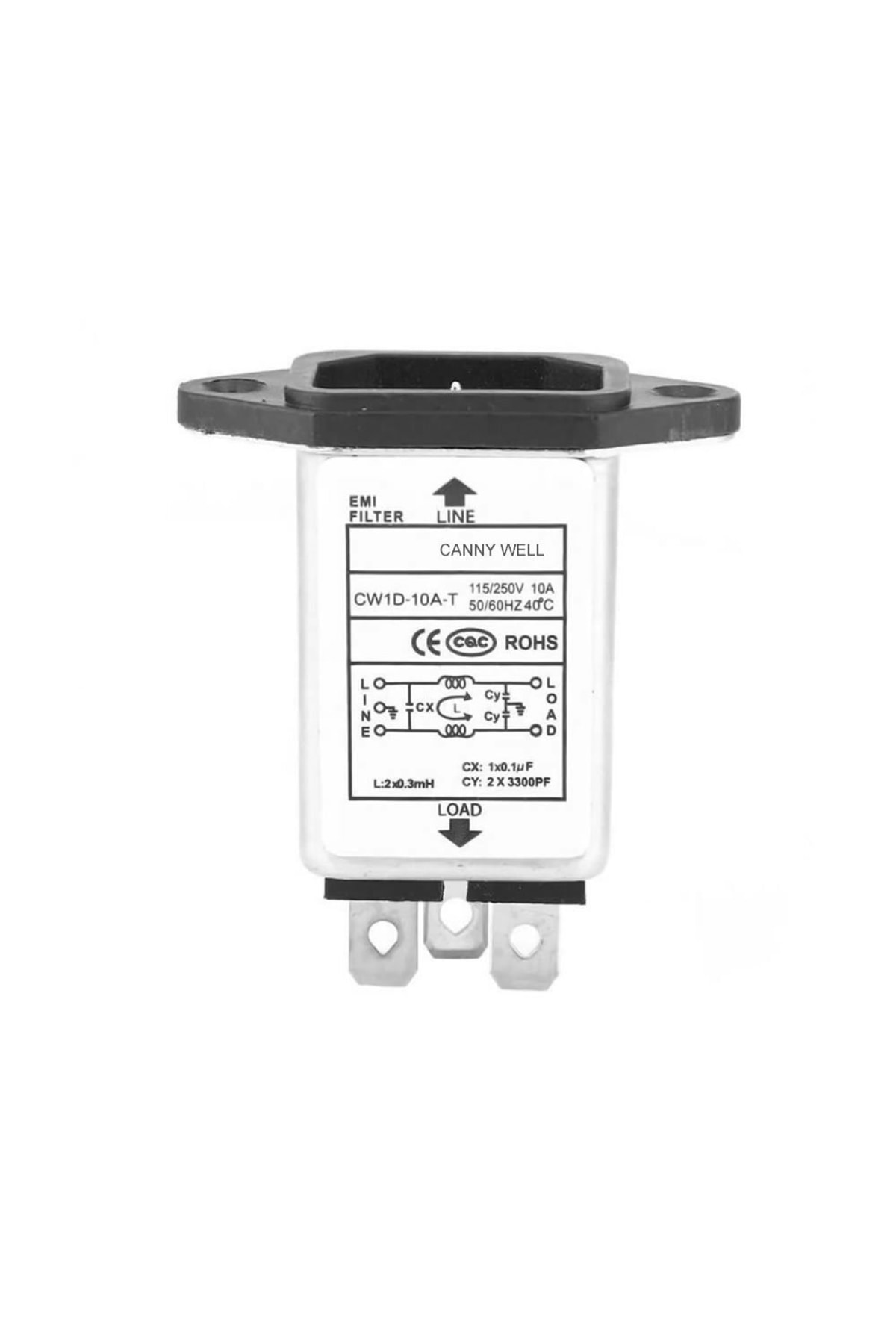 Cw1d-10a-t Ac 250v 10a C14 Erkek Soket Emı Filtreli Hat Şebeke Emc Rfı Gürültü Bastırıcı Azaltıcı 2
