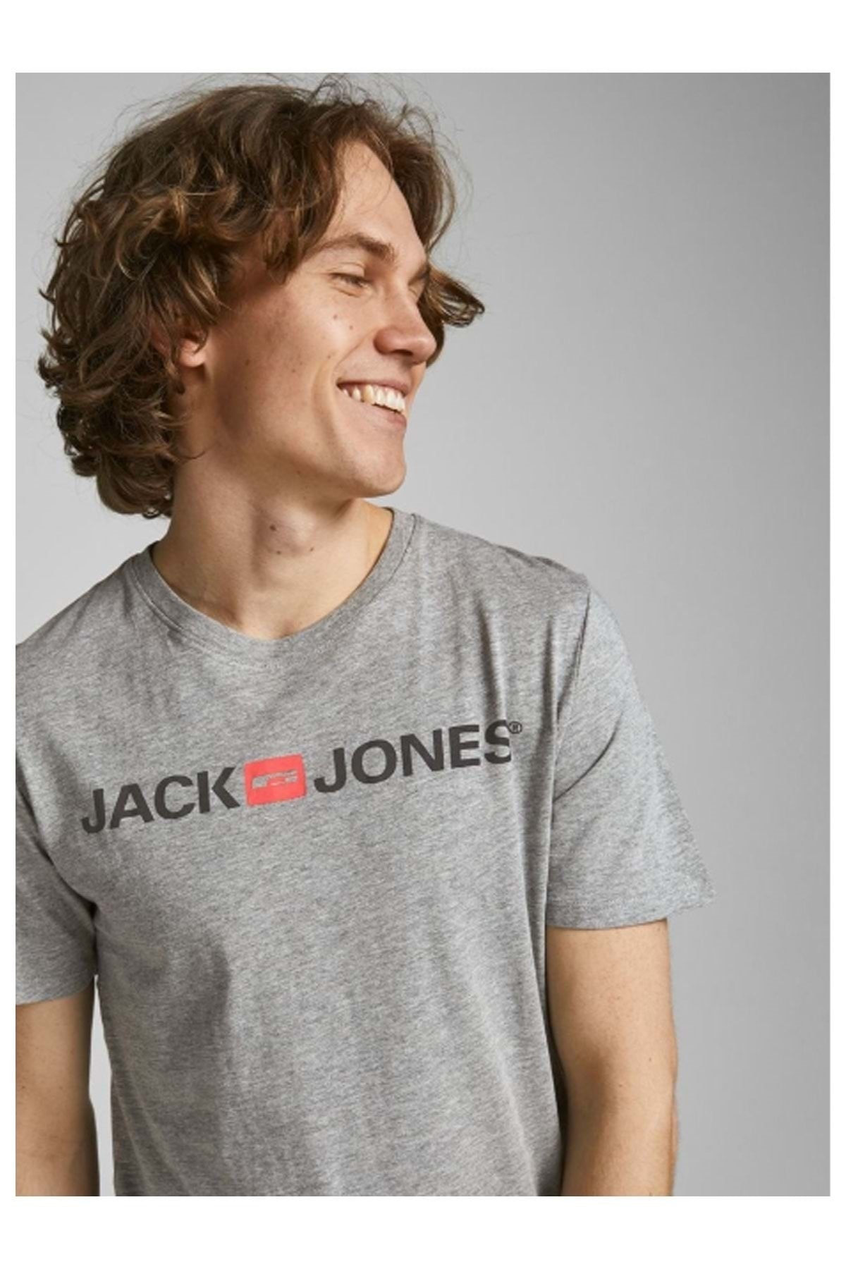 تیشرت مردانه خاکستری جک اند جونز | ST04355 اورجینال - تصویر 4