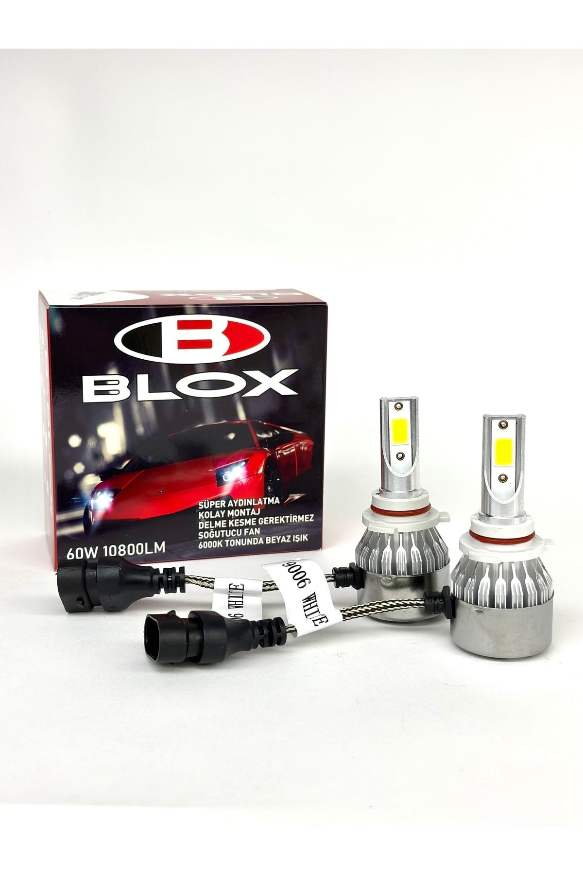 9006 Soğutmalı Led Xenon Led Zenon Şimşek Etkili Led Xenon Far Ampulü Beyaz