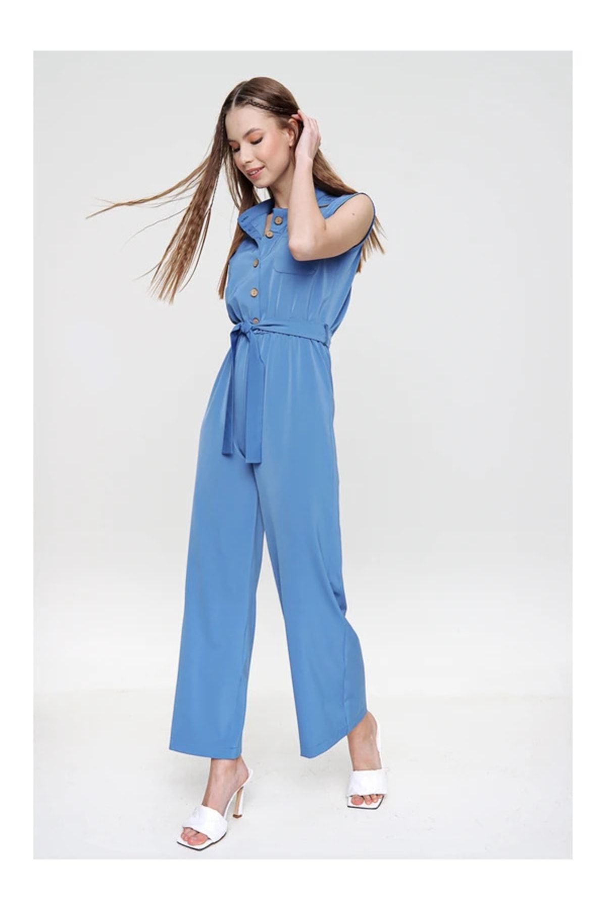 Blue skin tight jumpsuit 2025