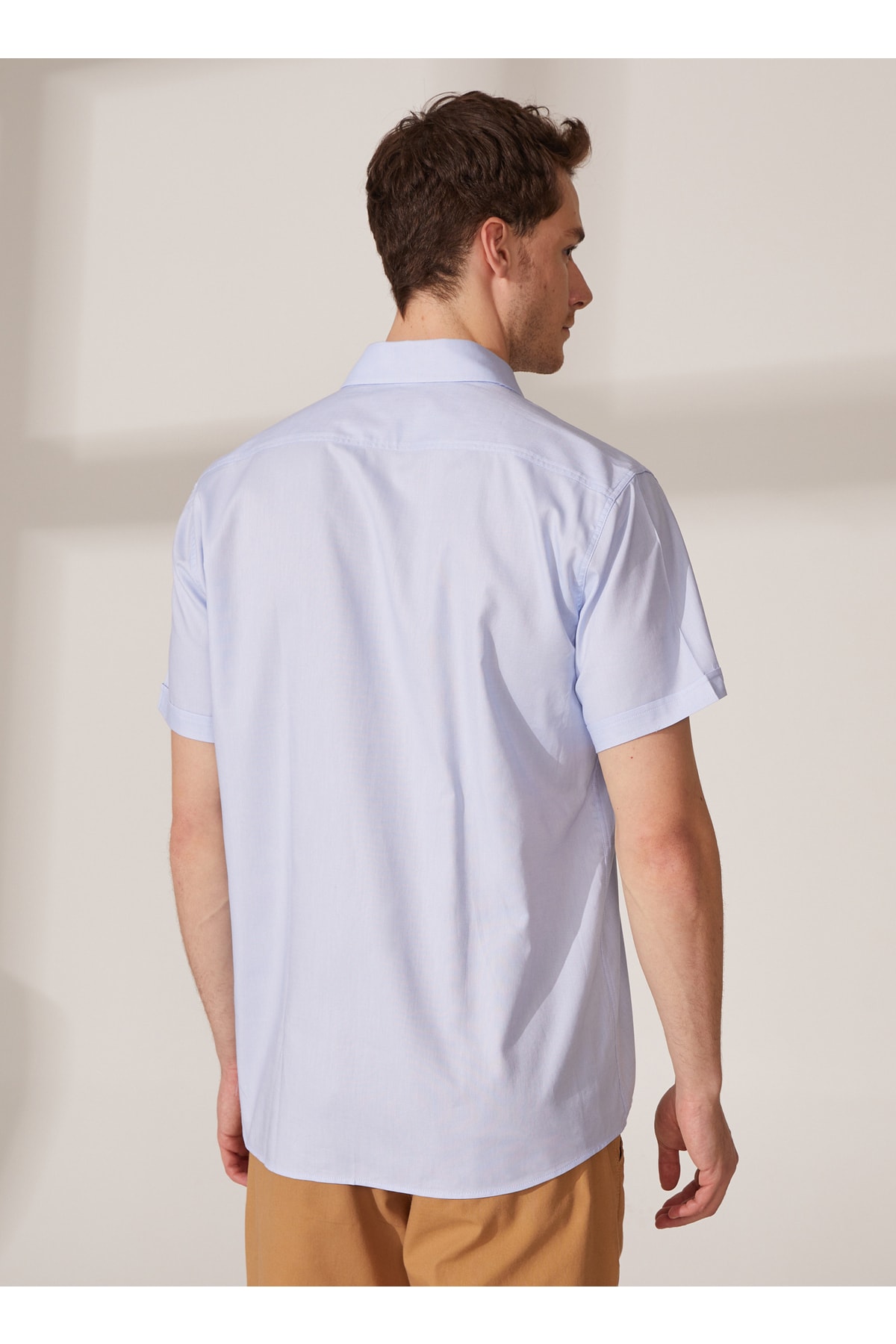 پیراهن مردانه آبی سرمه ای یو اس پولو | 5002996083 اورجینال - تصویر 5