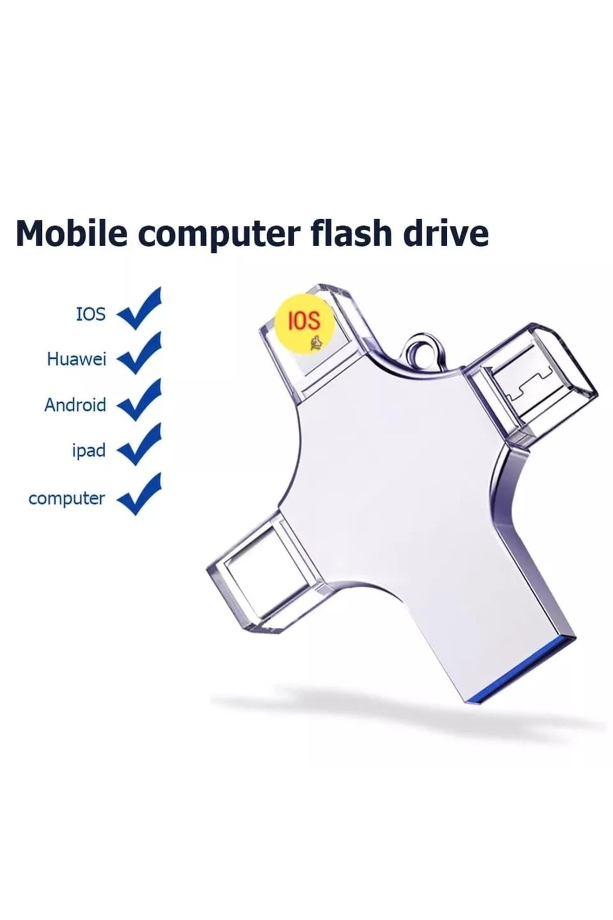 Gülay AVM-Otg Flash Memory 4 in 1 USB Type-C Ios Lightning All in One USB 3.0 32Gb 2