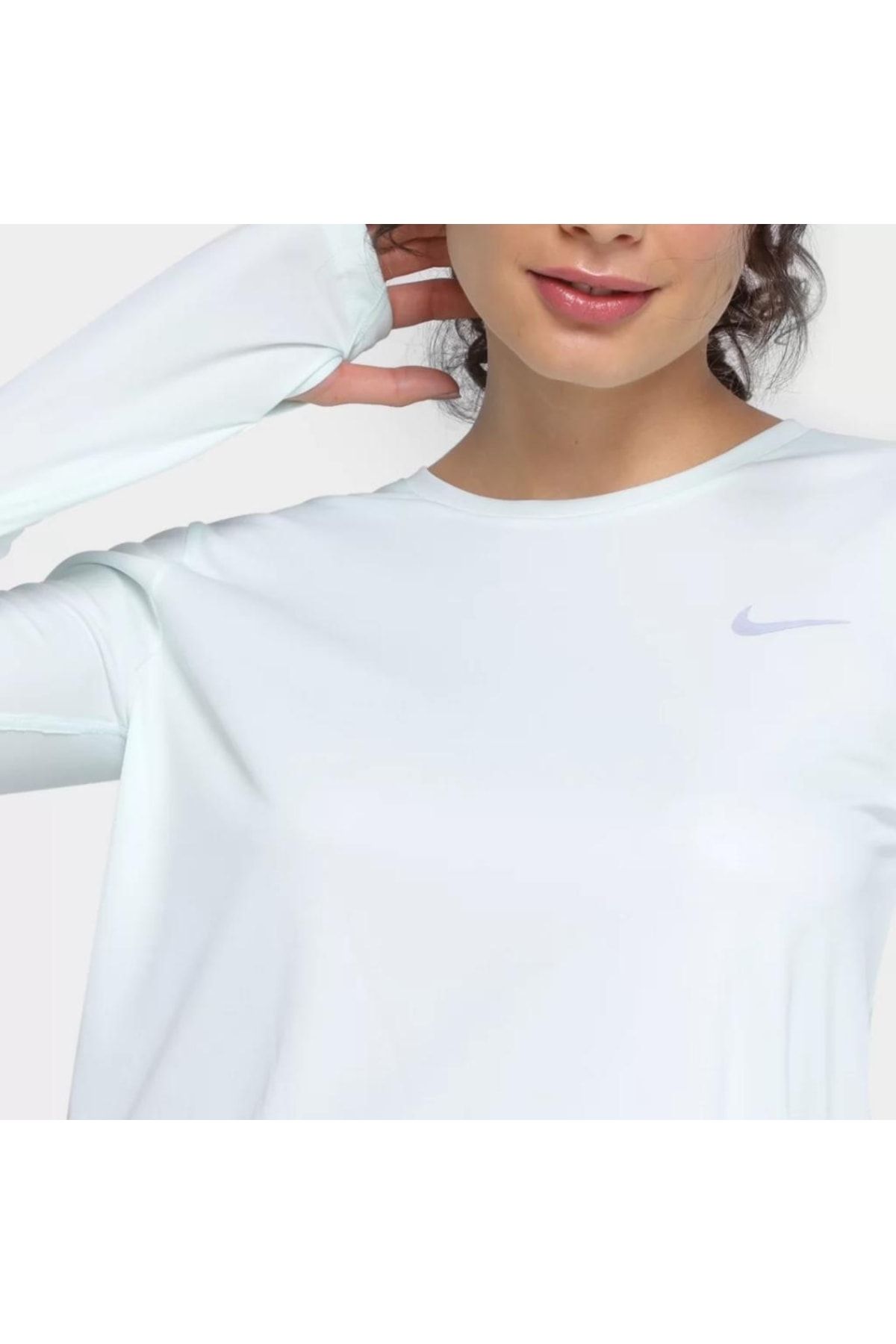 White nike long sale sleeve dri fit