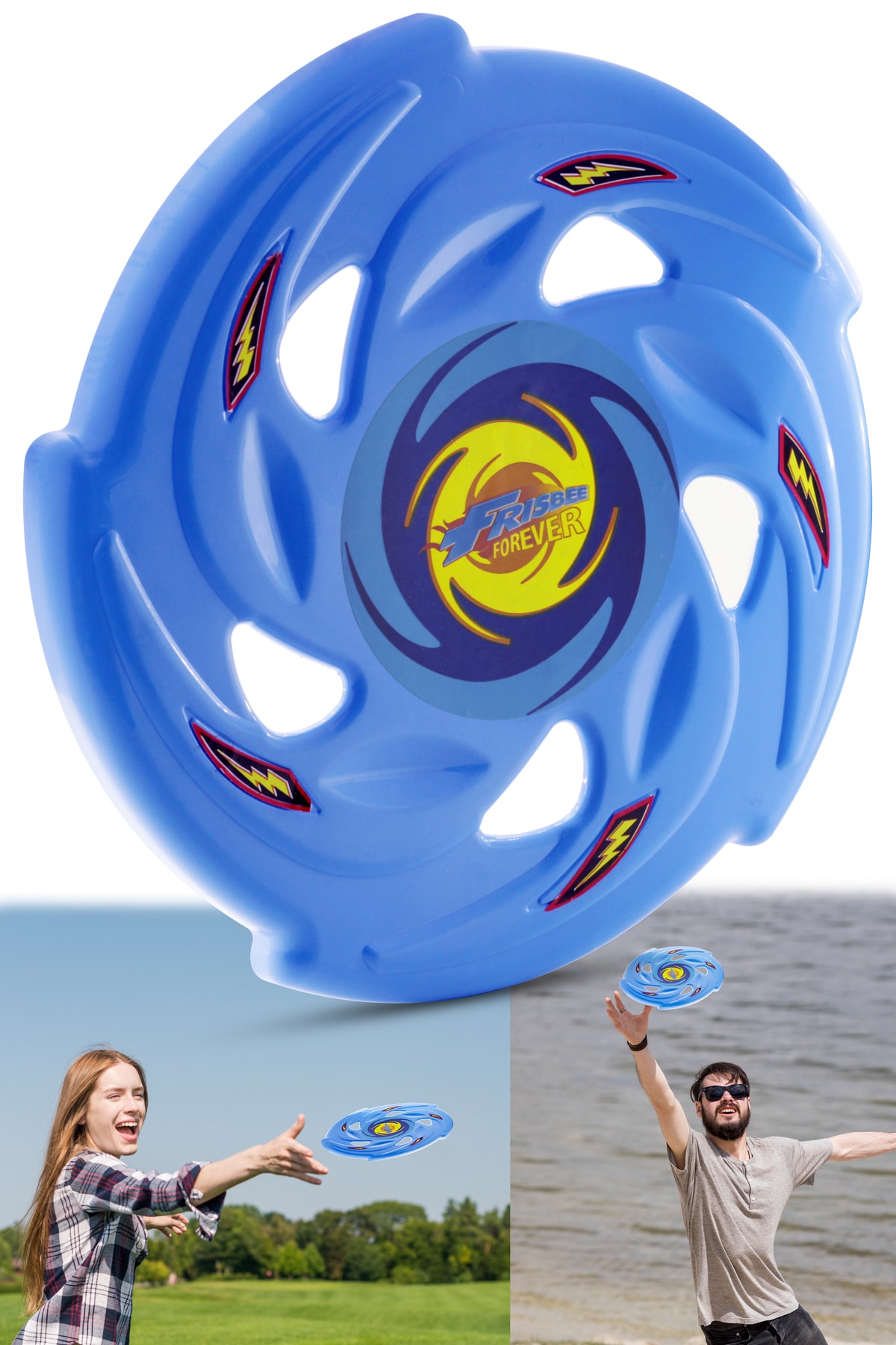 Frisbee Frisbee Throwing Disc Disc Throwing Game Kids Adult Beach Garden Toy 24 Cm Blue