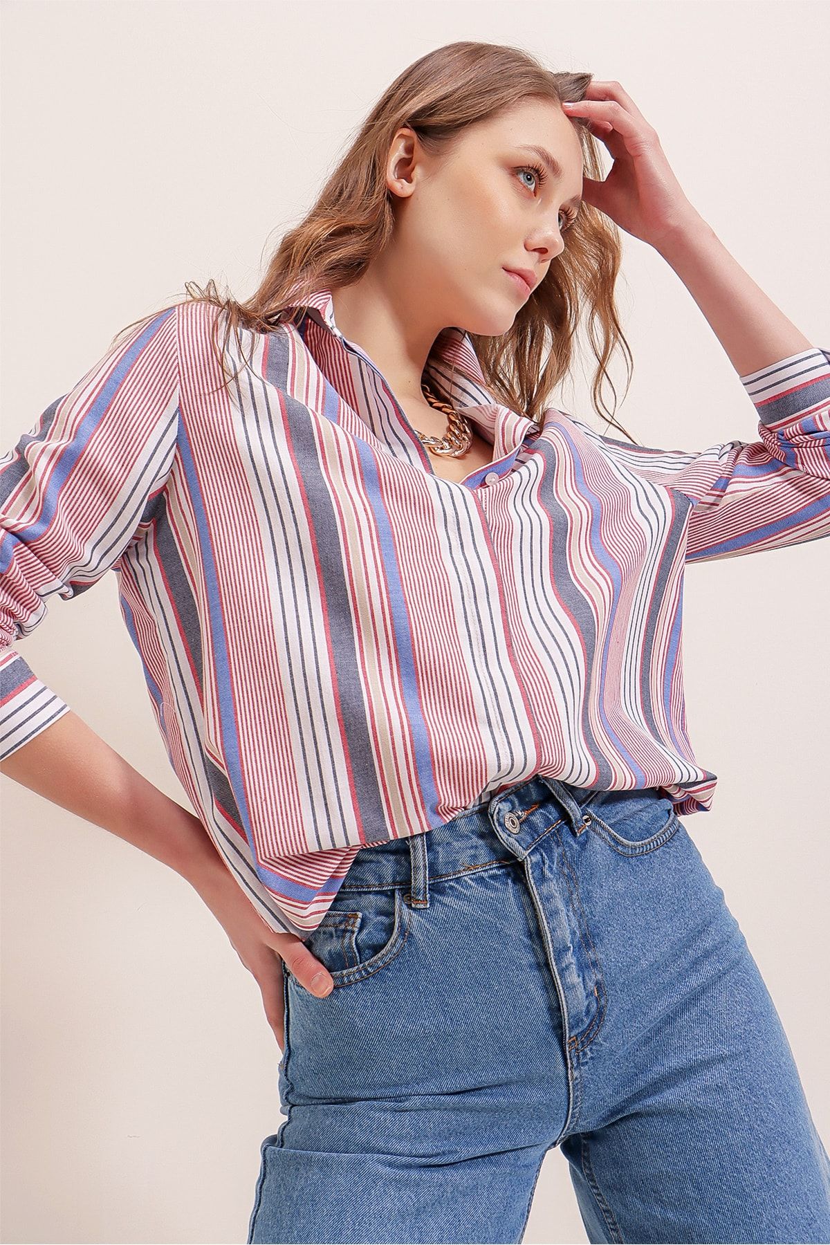 Pattaya-Women's Striped Shirt P22s201-2665 2