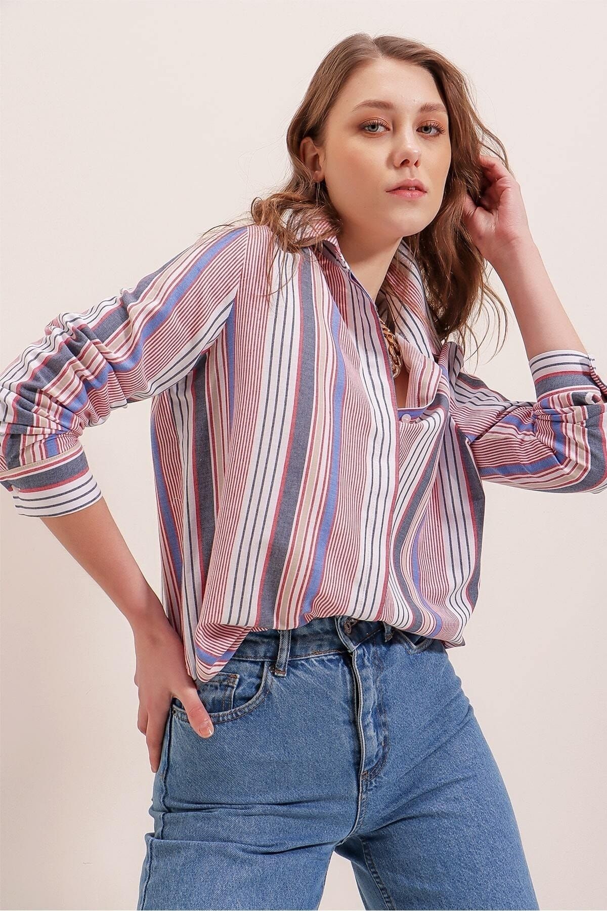 Pattaya-Women's Striped Shirt P22s201-2665 4
