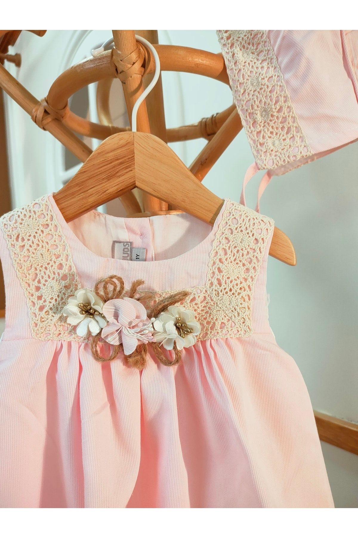 Kites and Clouds-Bibabestcollection 100% Cotton Floral Detailed Dress Special Occasion Birthday Dress 2
