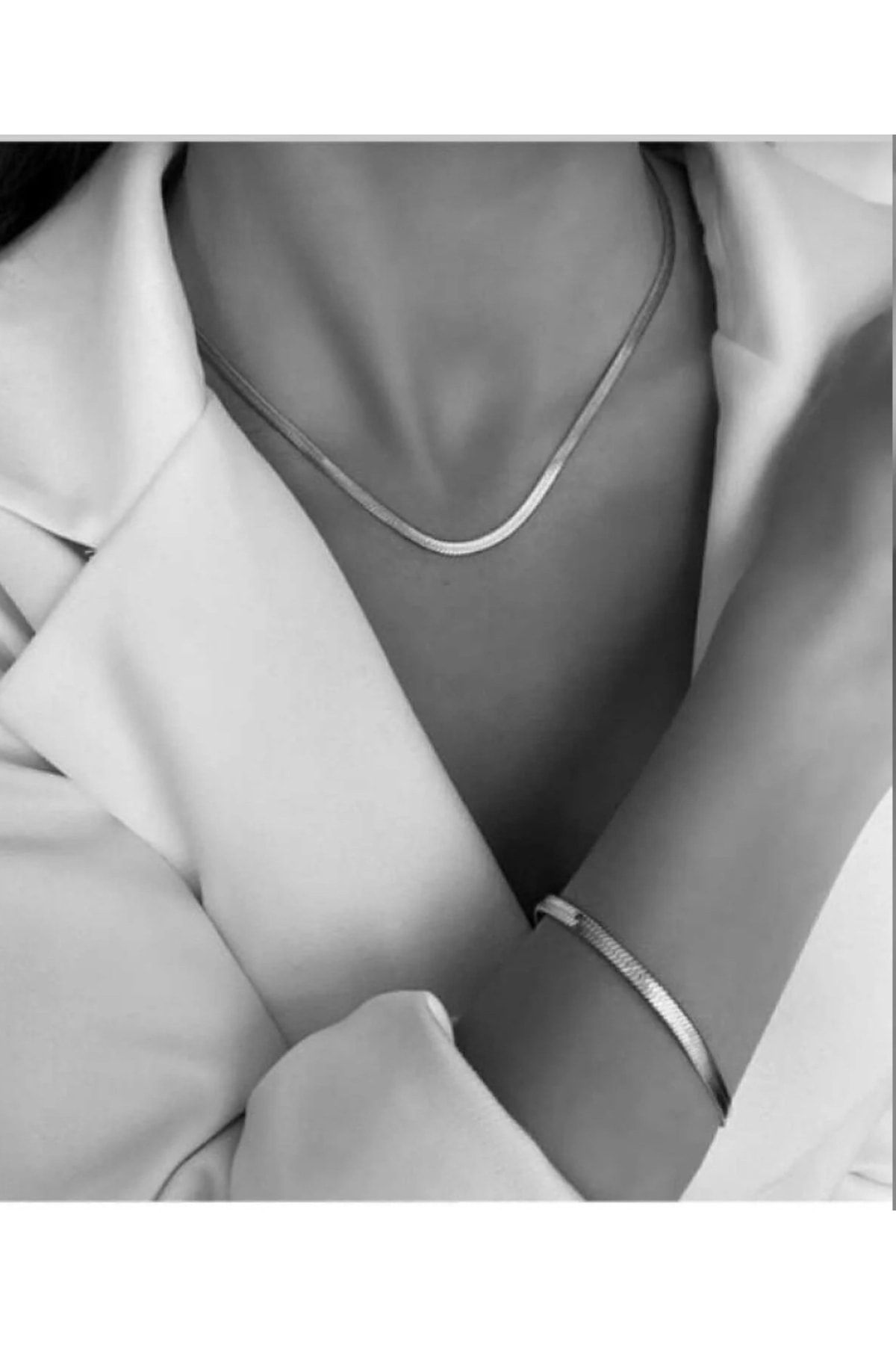 Silver necklace deals and bracelet set