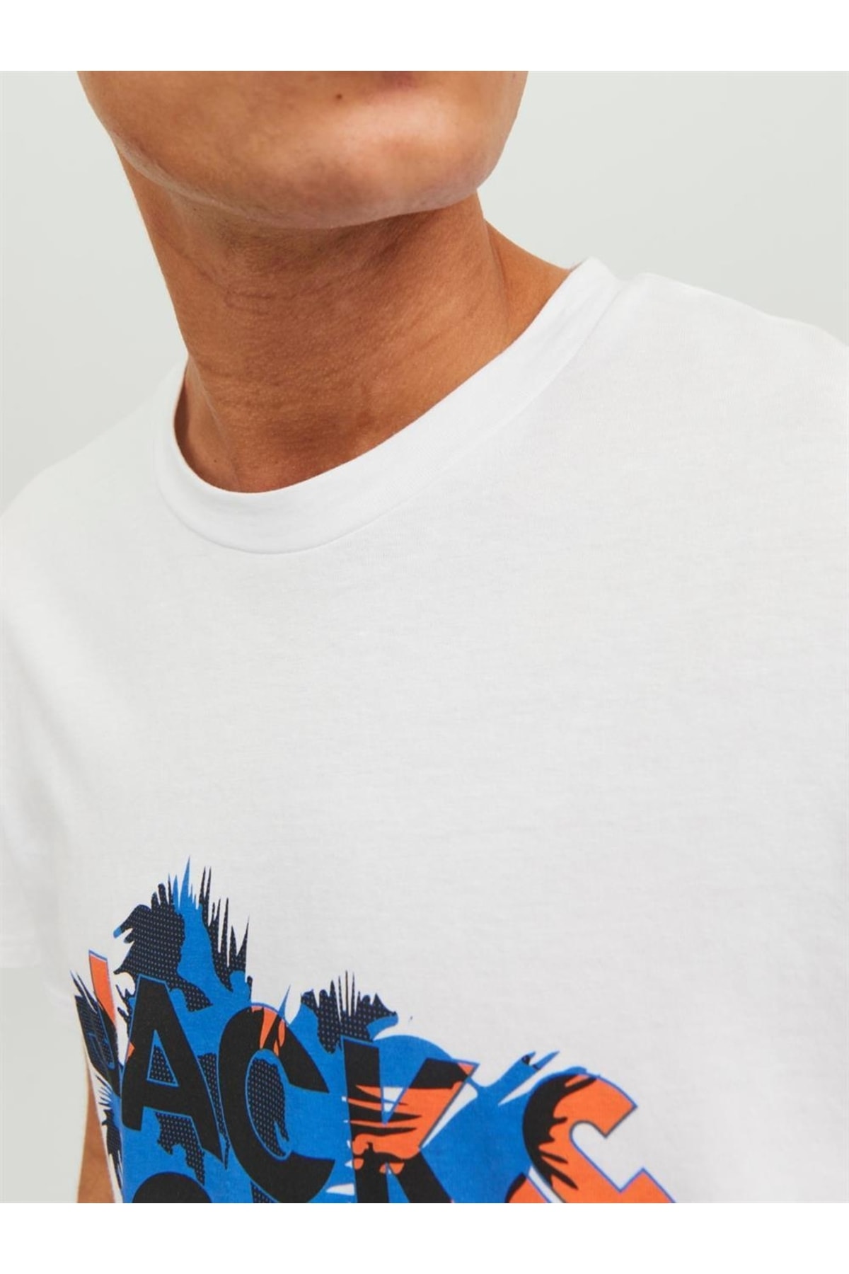 تیشرت مردانه سفید جک اند جونز | 12233600 اورجینال - تصویر 5