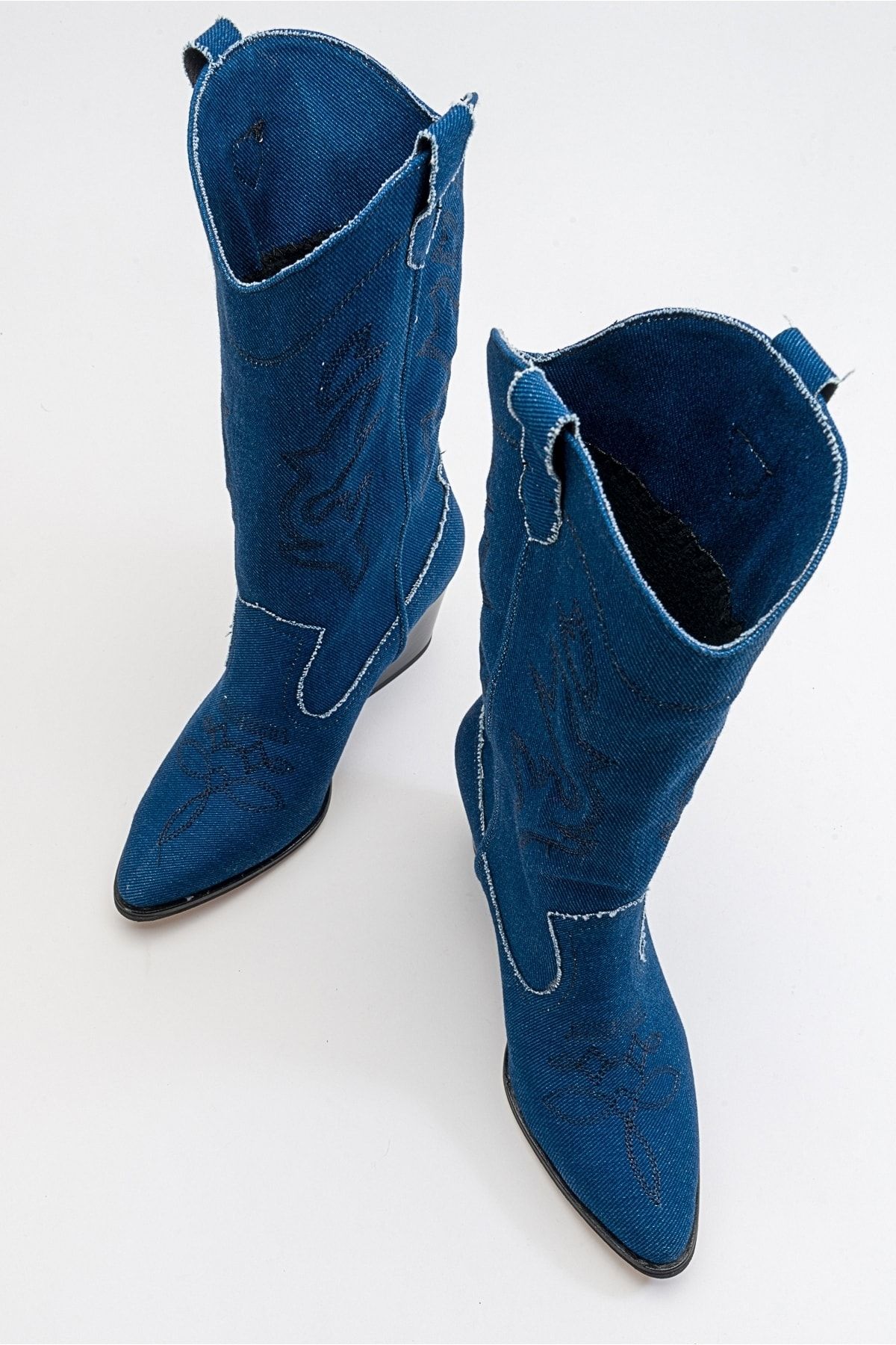 luvishoes Roddy Denim Navy Blue Women s Boots Trendyol