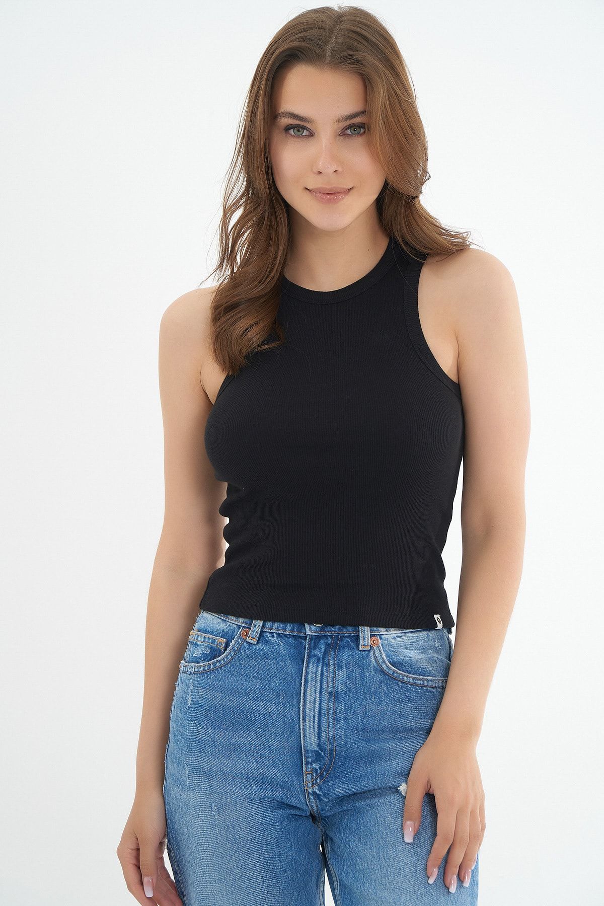 Pattaya Bluse Schwarz Slim Fit