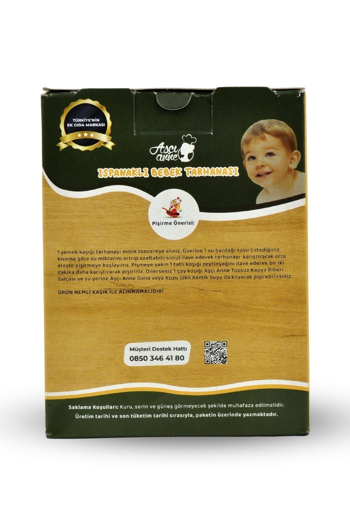 AşçıAnne Ispanaklı Bebek Tarhanası - Süt Alerjik - 6+ Ay - 250g fotoğrafı 3 (önizleme)