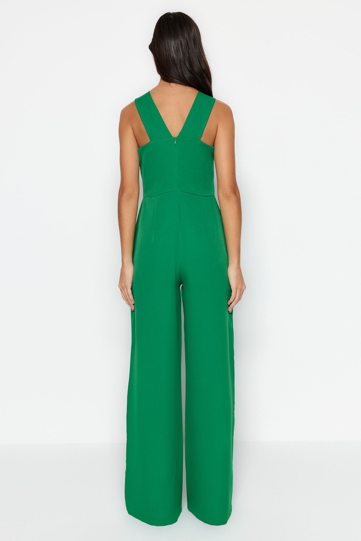 Trendyol Collection Emerald Green Collar Detailed Woven Jumpsuit