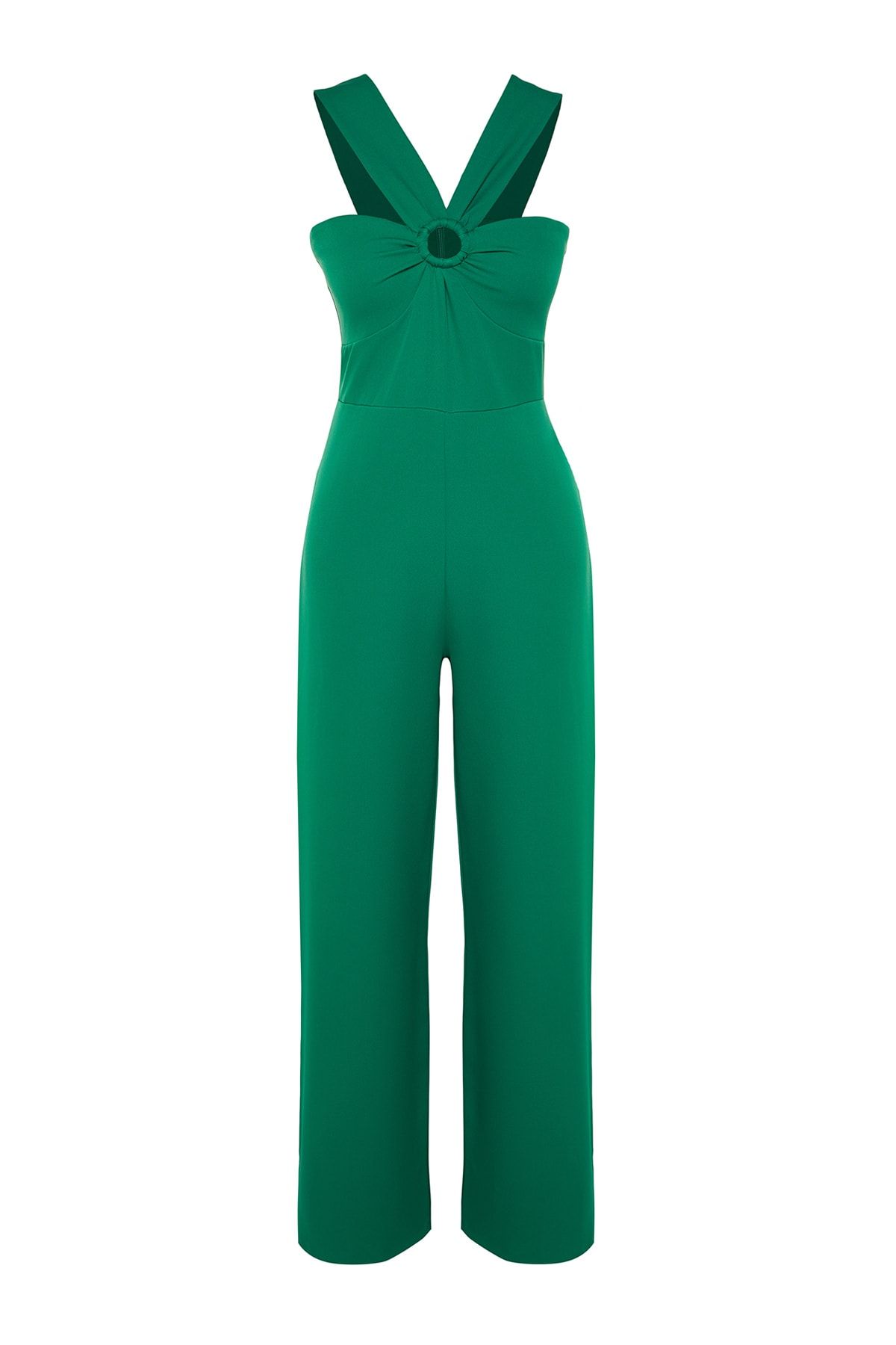 Trendyol Collection Emerald Green Collar Detailed Woven Jumpsuit