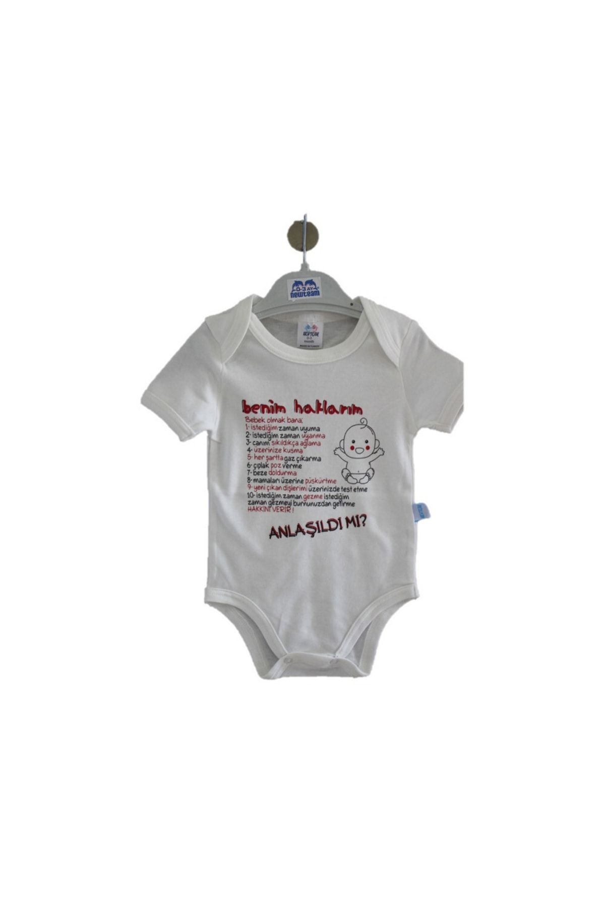 Newteam Kisa Kol Body, 0-3 Ay, Beyaz