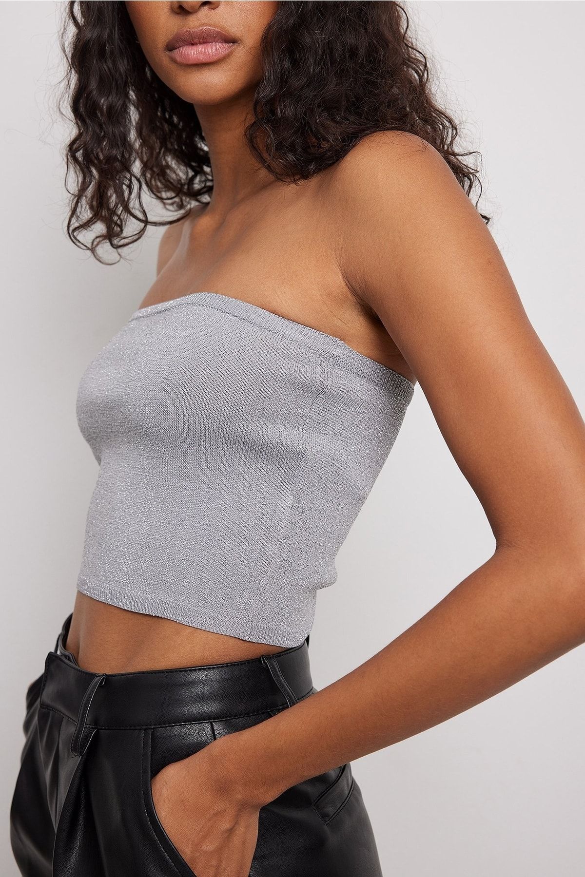 NA-KD Tunika Silber Regular Fit