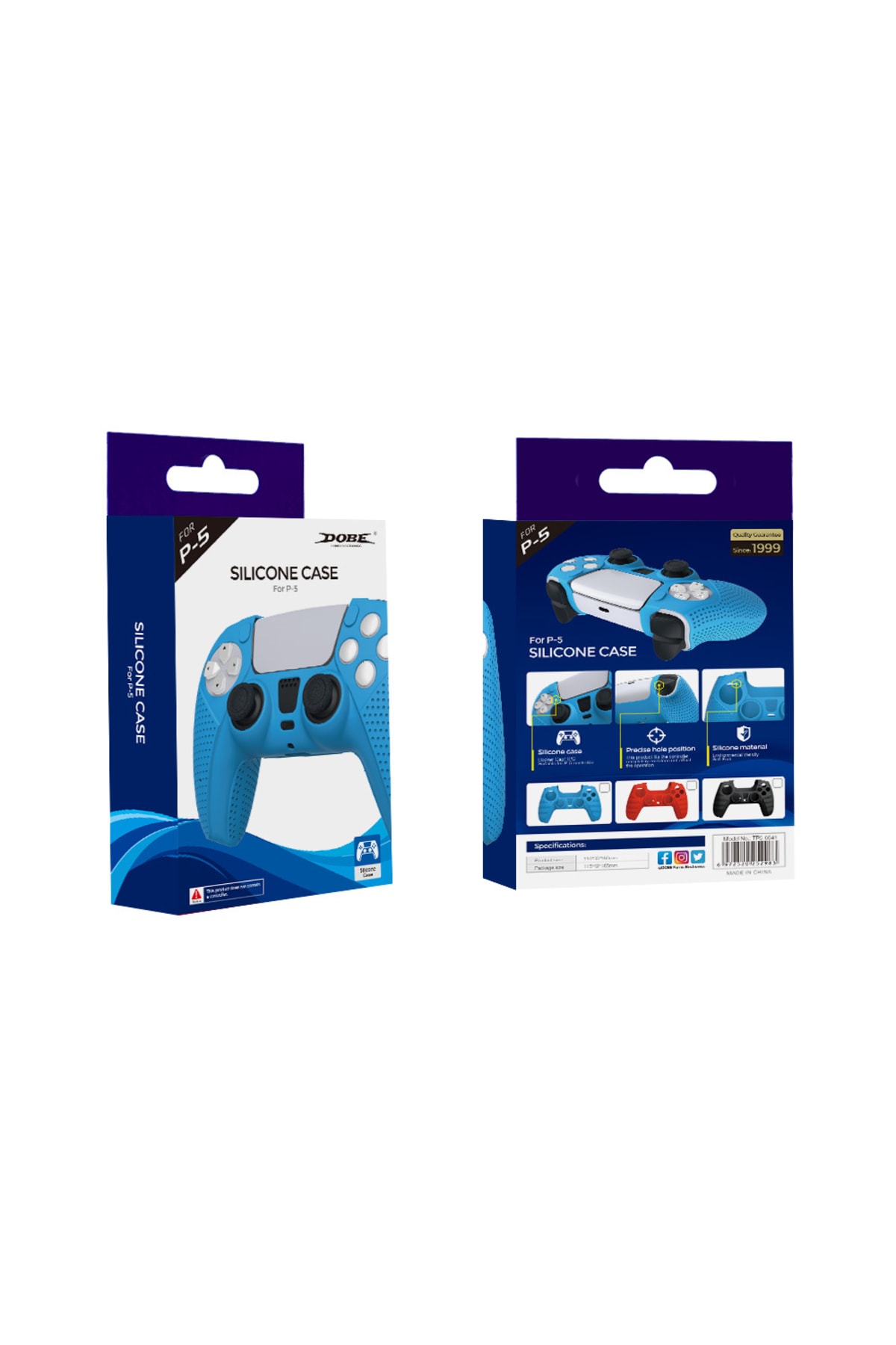 Sony Dobe Playstation 5 Uyumlu Dualsense Gamepad Slikon Koruyucu Set, Ps5 Slikon Kılıf-mavi 4