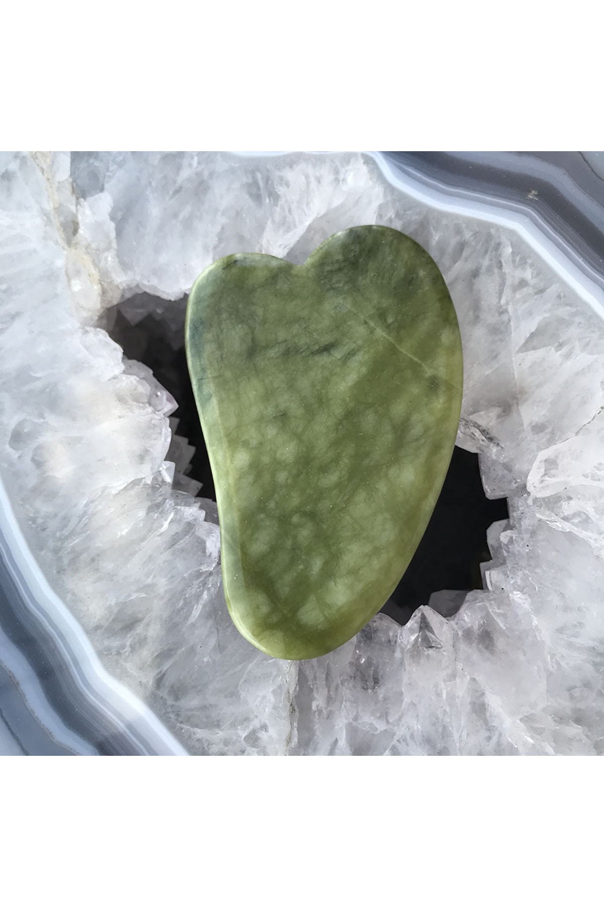 BLUE SİDE Yeşim Gua Sha Orijinal Jade Masaj Taşı