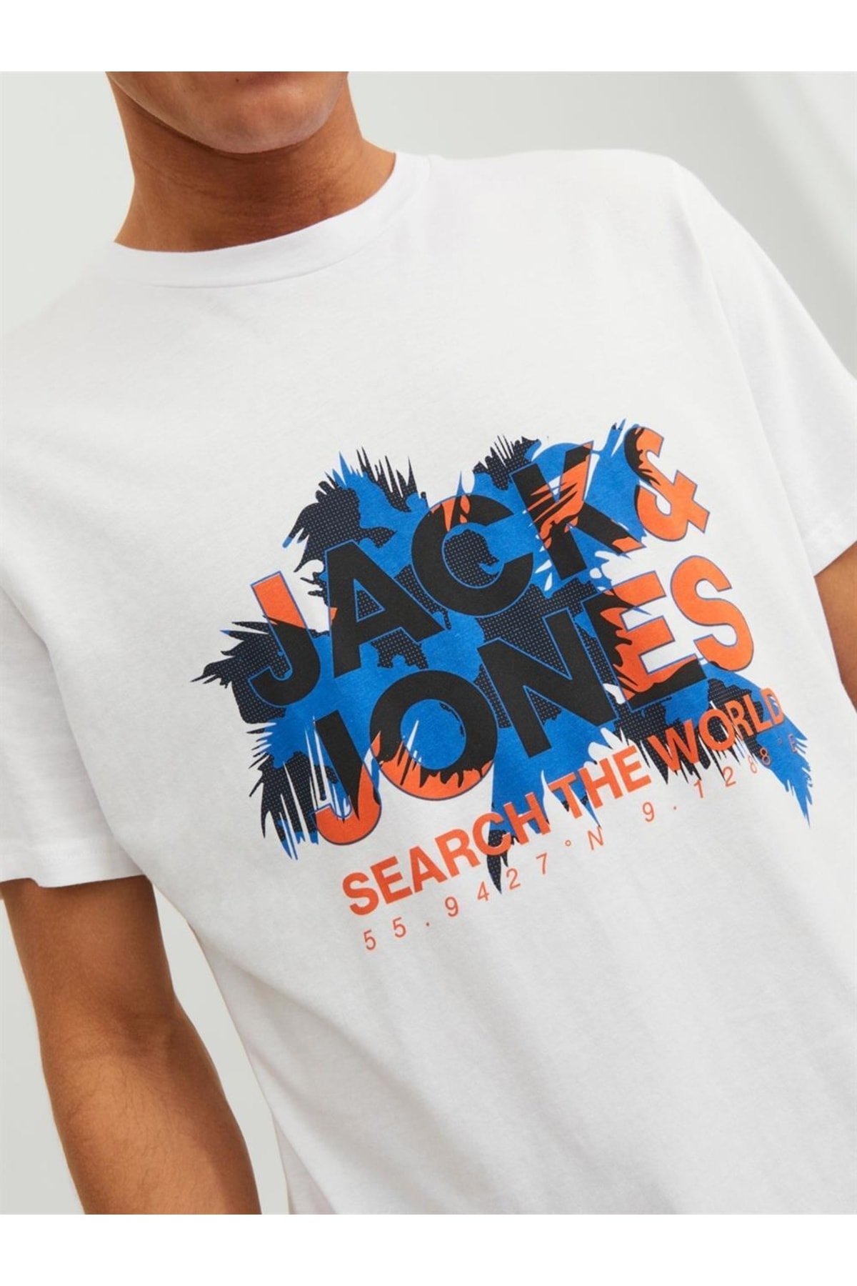 تیشرت مردانه سفید جک اند جونز | 12233600 اورجینال - تصویر 4