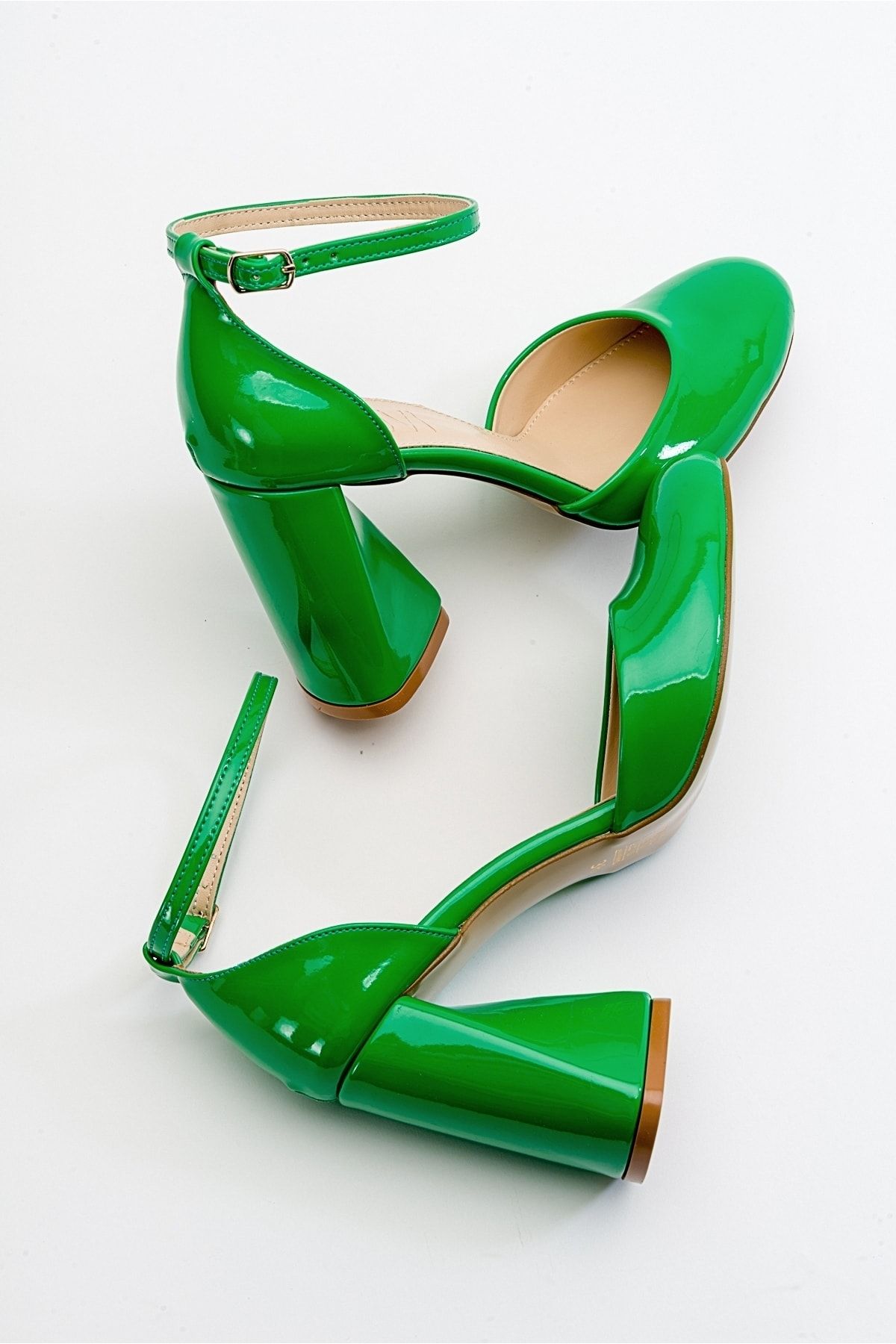 کفش پاشنه کلاسیک سبز زنانه چرمی Oslo luvishoes