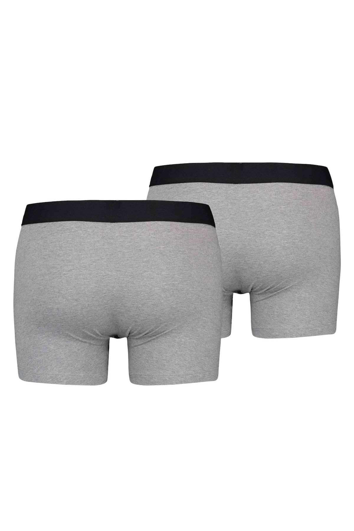 Levi's-LEVI'S Herren Boxershorts – 2er-Pack solide Basic-Bio-Boxershorts, Logobund 2