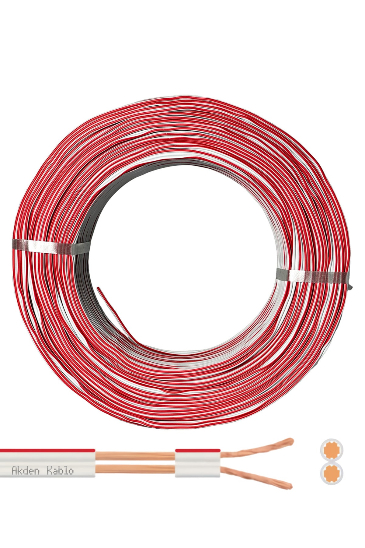 KABLOTECH Elektrik Kablosu Kordon 2x0.75mm Beyaz 100mt