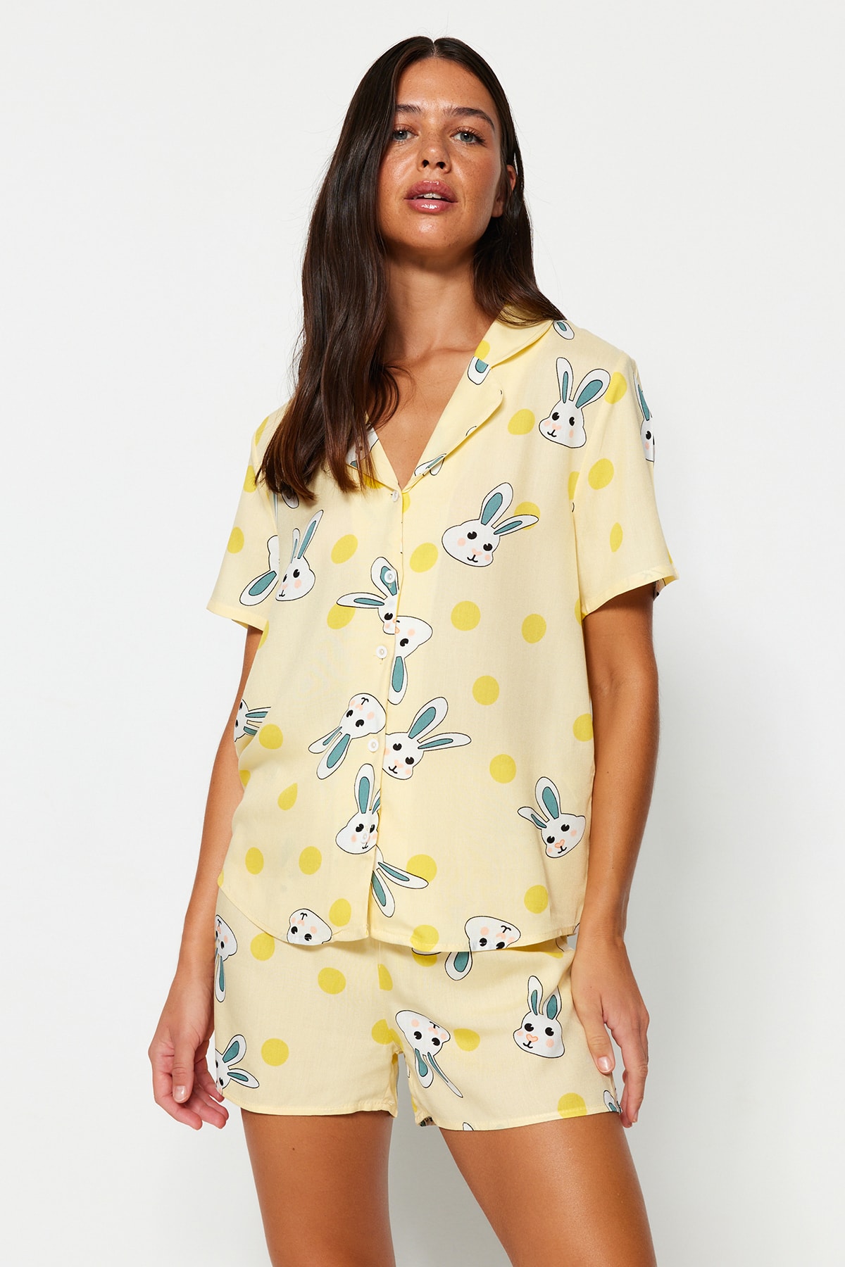 Trendyol Collection Pyjama Gelb Print