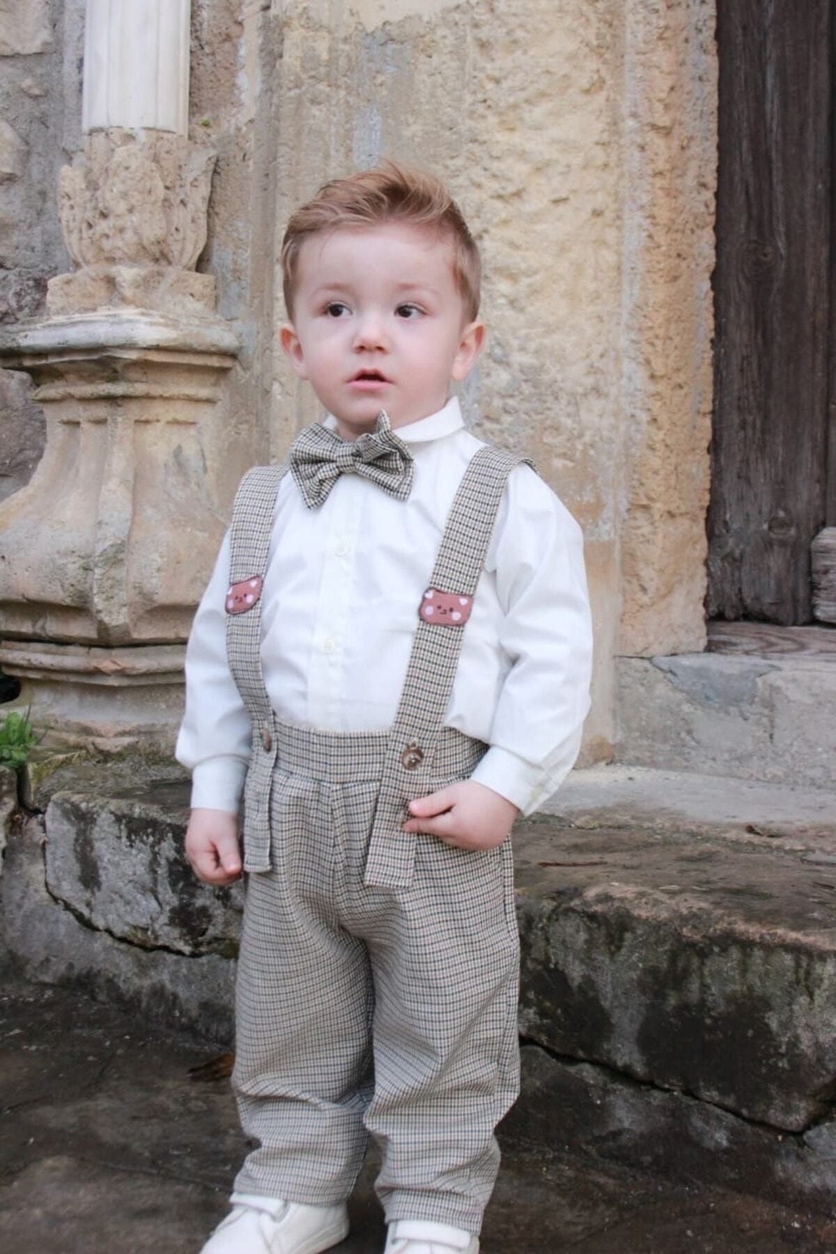 en tarz ocuklar Boy s Bow Tie Triple Suit Trendyol