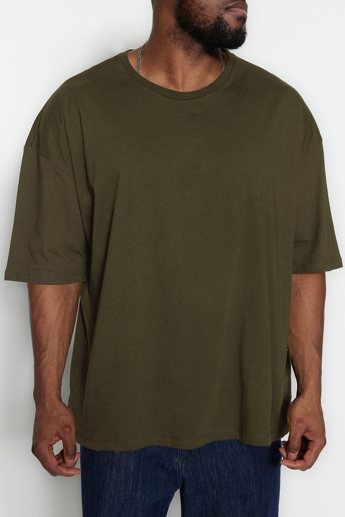 Buy Trendyol Green Men's Plus Size Oversize/Wide-Cut Comfortable
