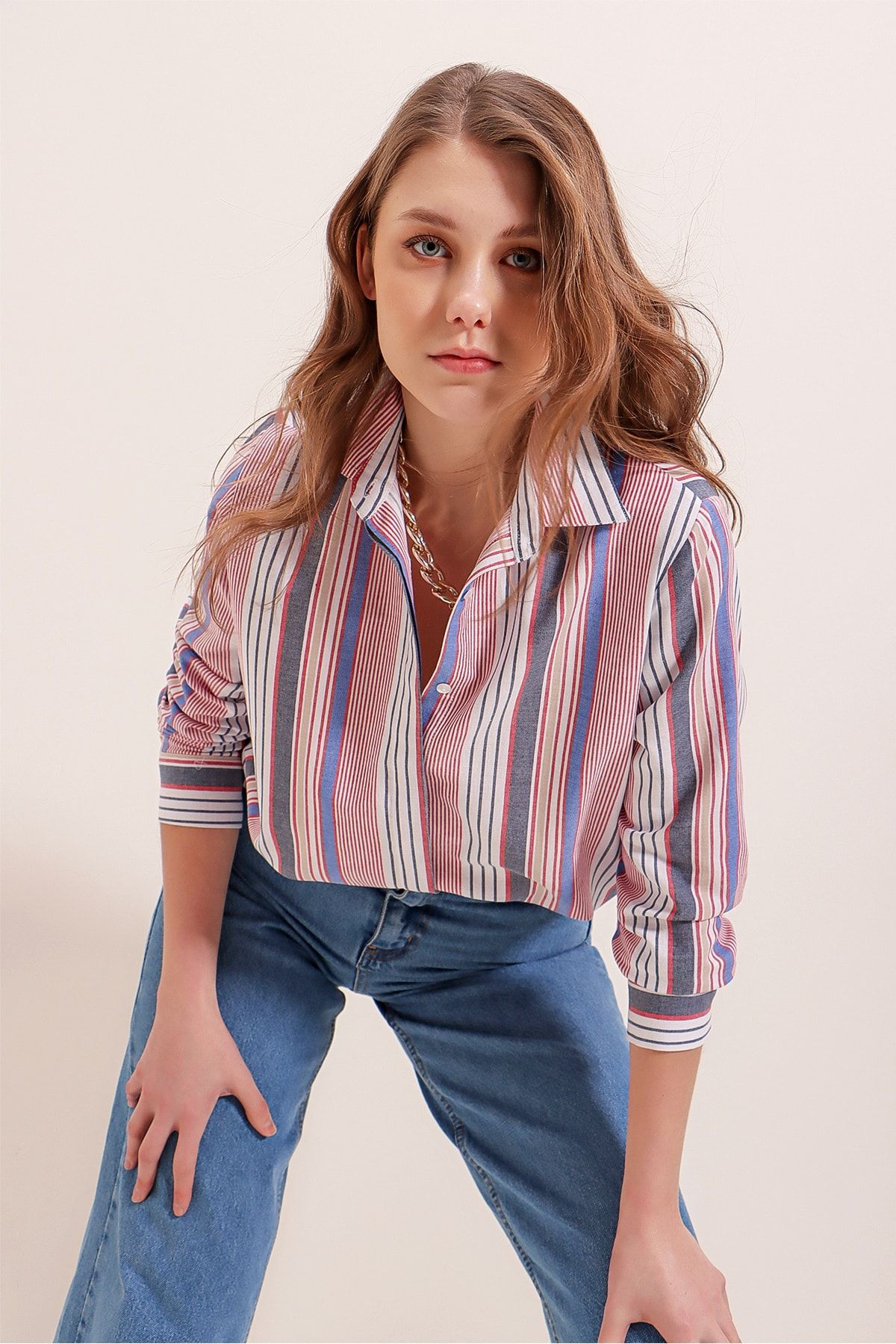 Pattaya-Women's Striped Shirt P22s201-2665 1