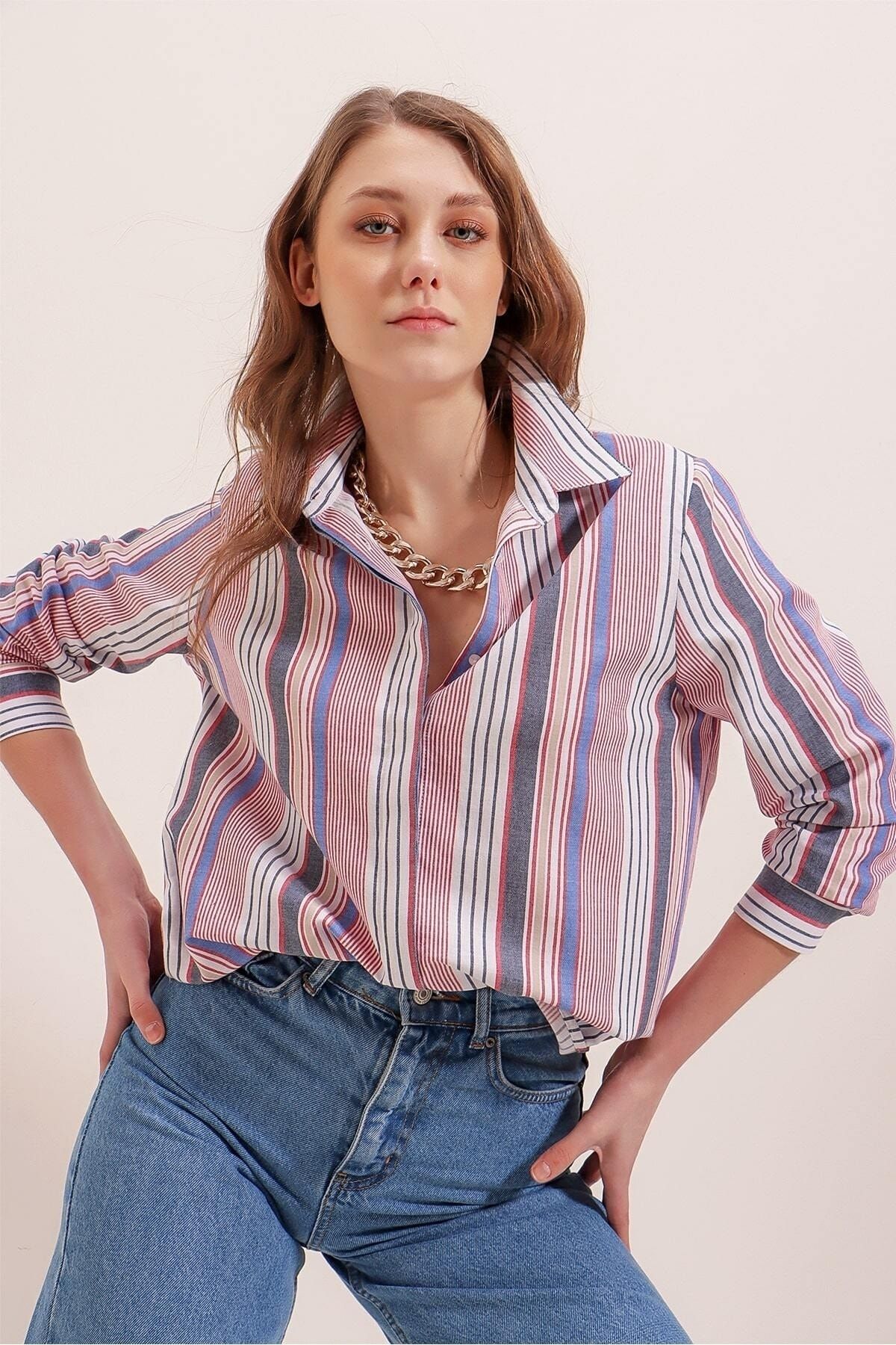 Pattaya-Women's Striped Shirt P22s201-2665 5