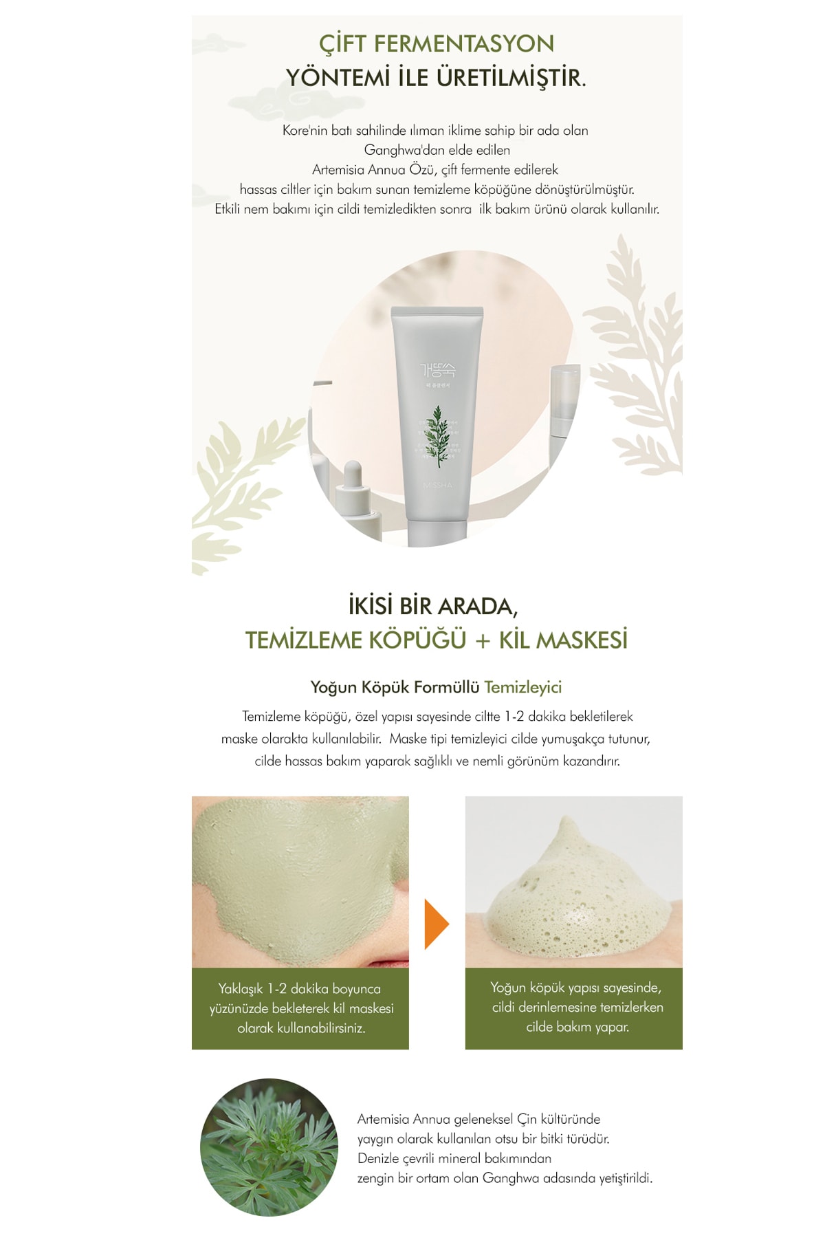 فوم پاک‌کننده آرامش‌بخش 150ml مدل Time Revolution Artemisia برای پوست‌های حساس