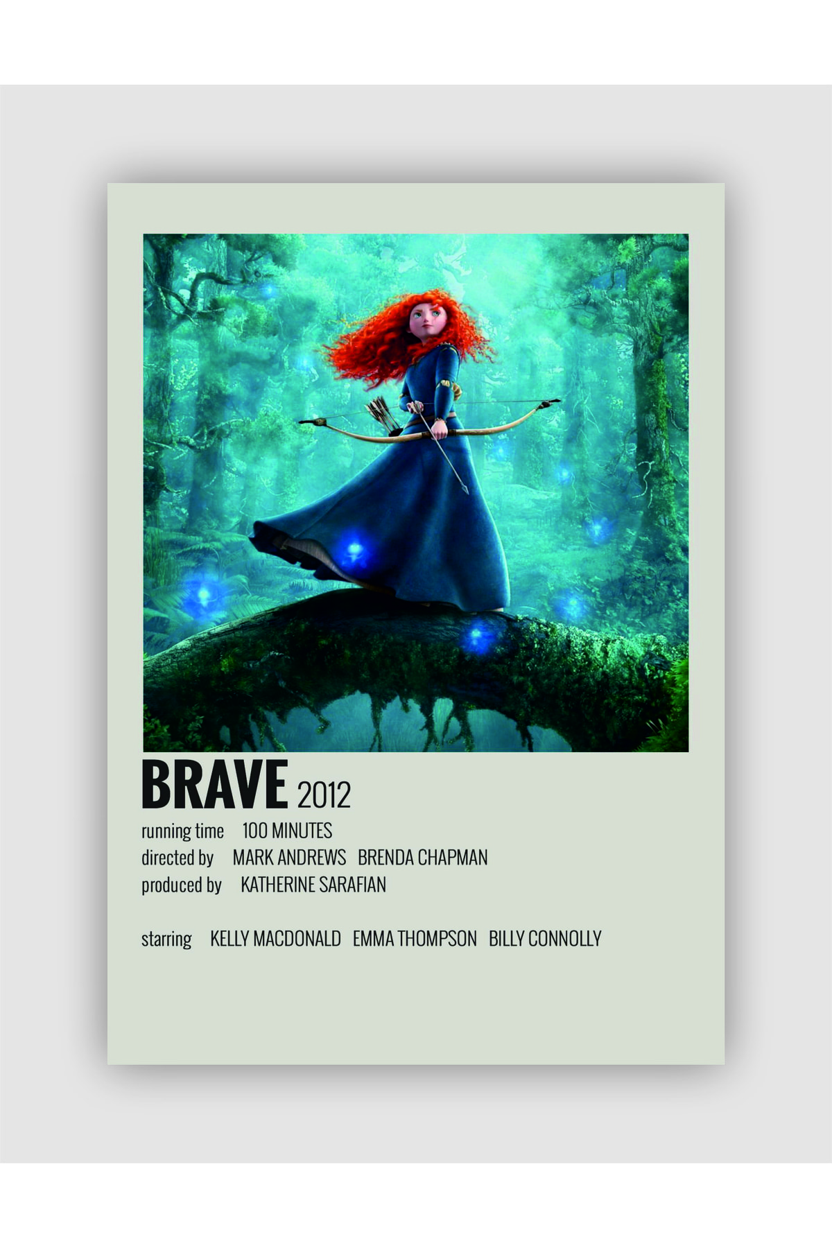 Brave Film Info Card Wall Poster