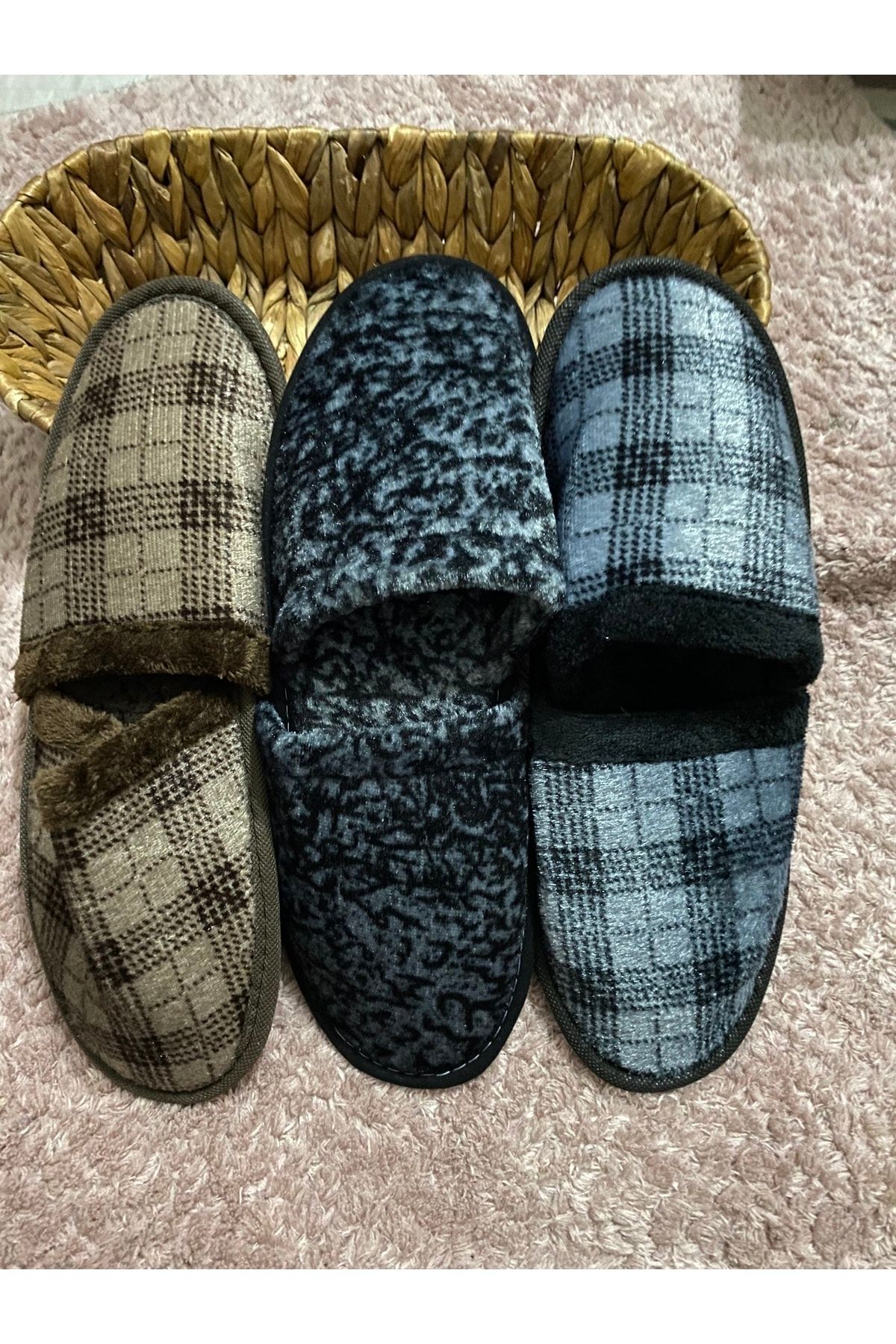 EBRUL BUT K06 Men s House Slippers 3 Pcs Trendyol