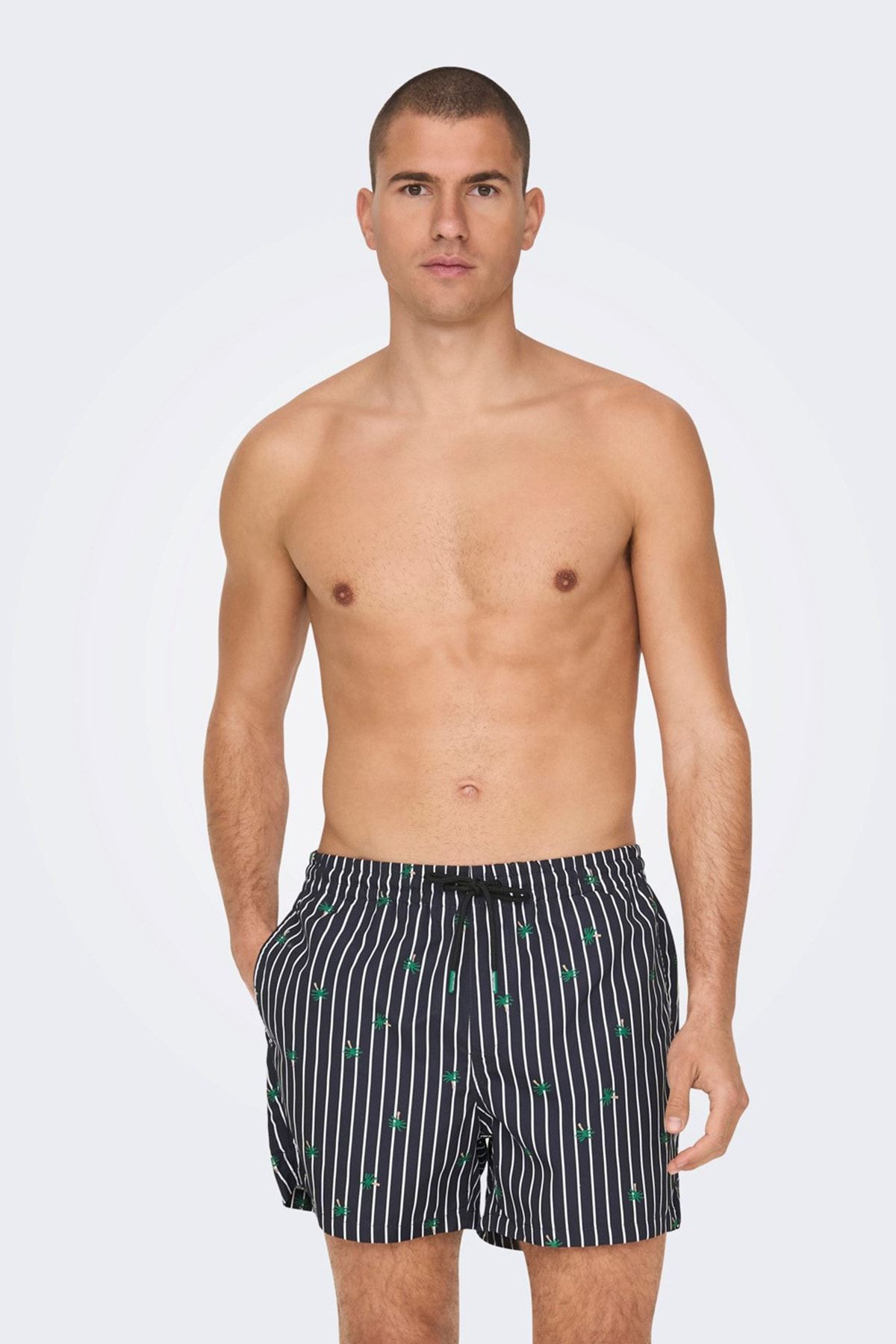 Mens pinstripe discount swim shorts