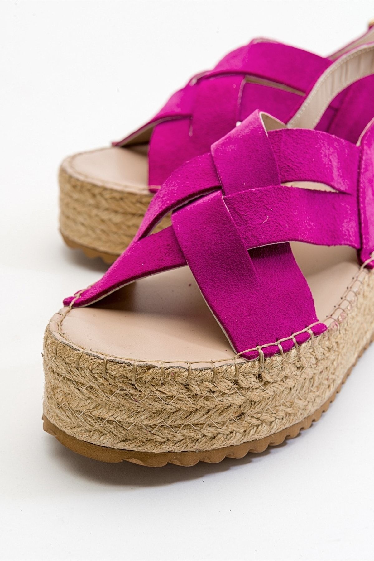 صندل صورتی زنانه های چرمی واقعی Londano Fuchsia luvishoes