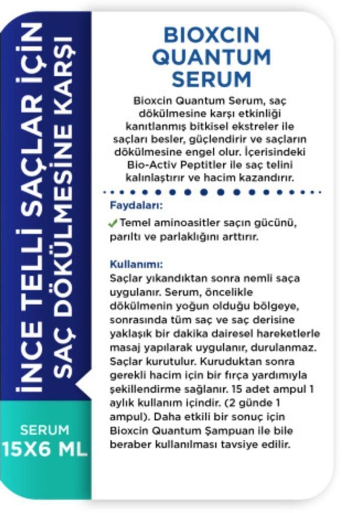 Bioxcin-Quantum Bio-activ Serum 15 X 6 Ml - 2 Adet - Skt:12m 2